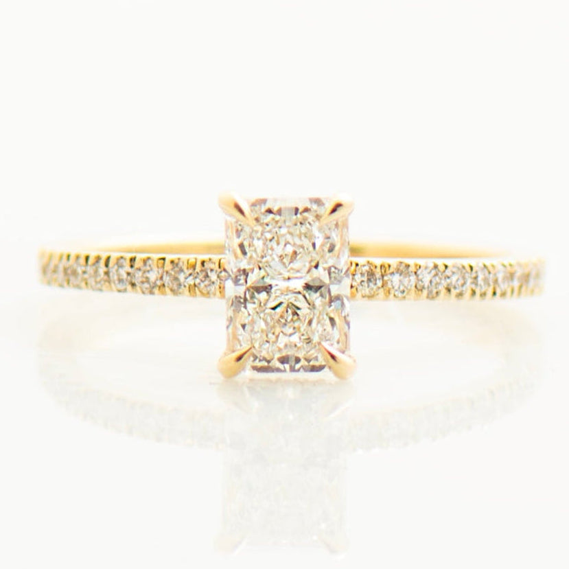 Hidden Halo Radiant Engagement Ring