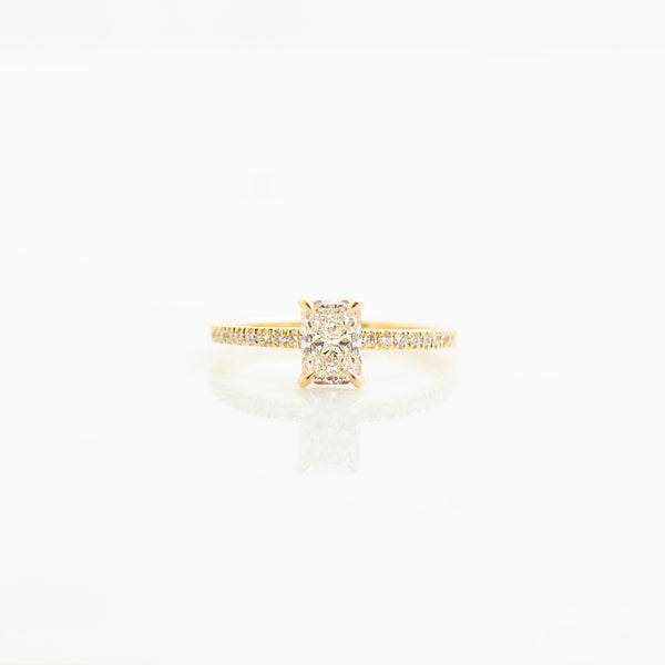 Hidden Halo Radiant Engagement Ring