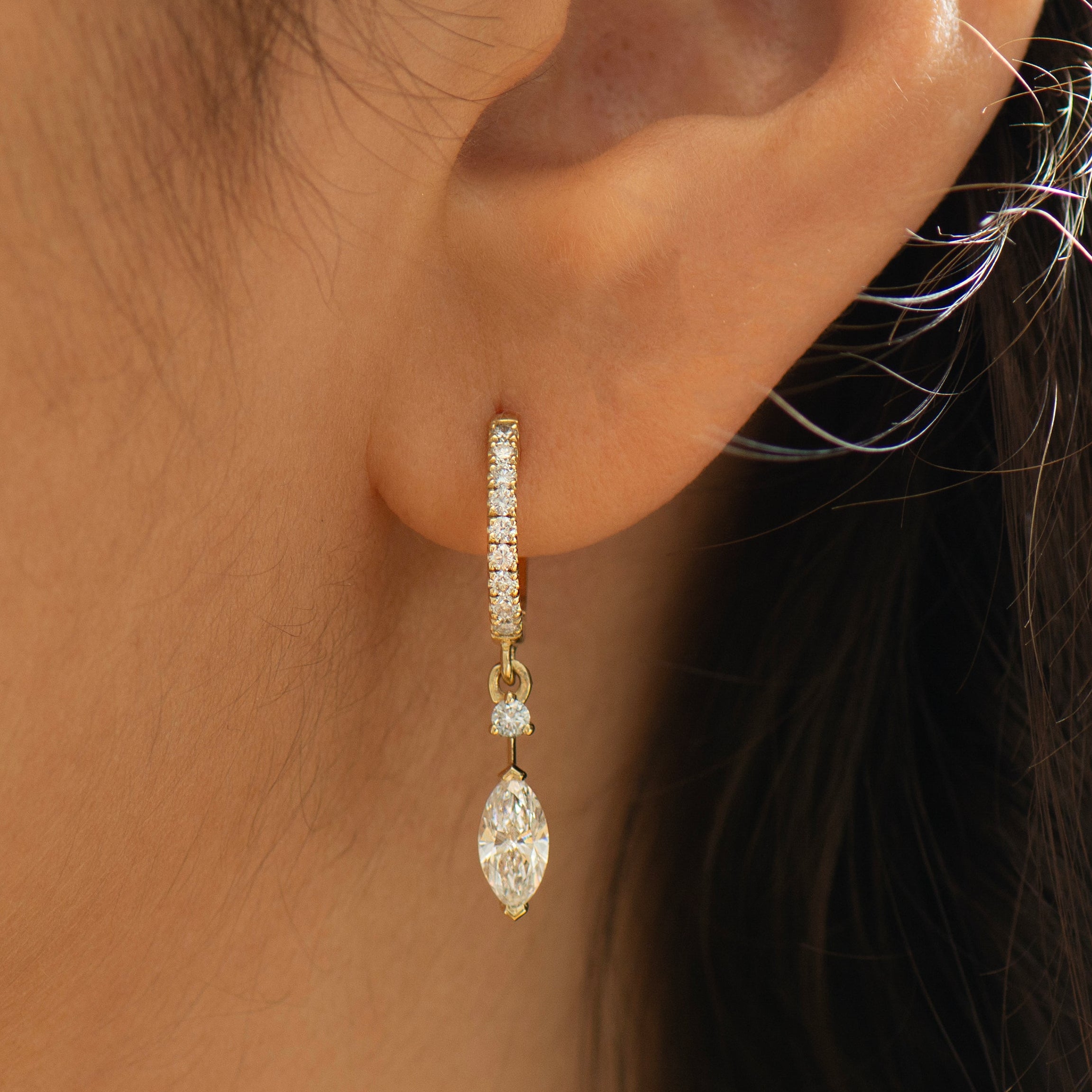 Marquise Diamond Drop Earrings