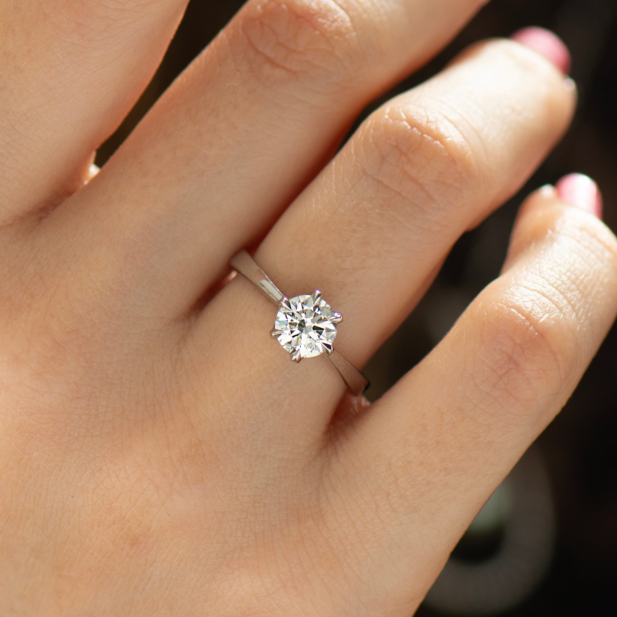 Tapered 6 Prong Engagement Ring