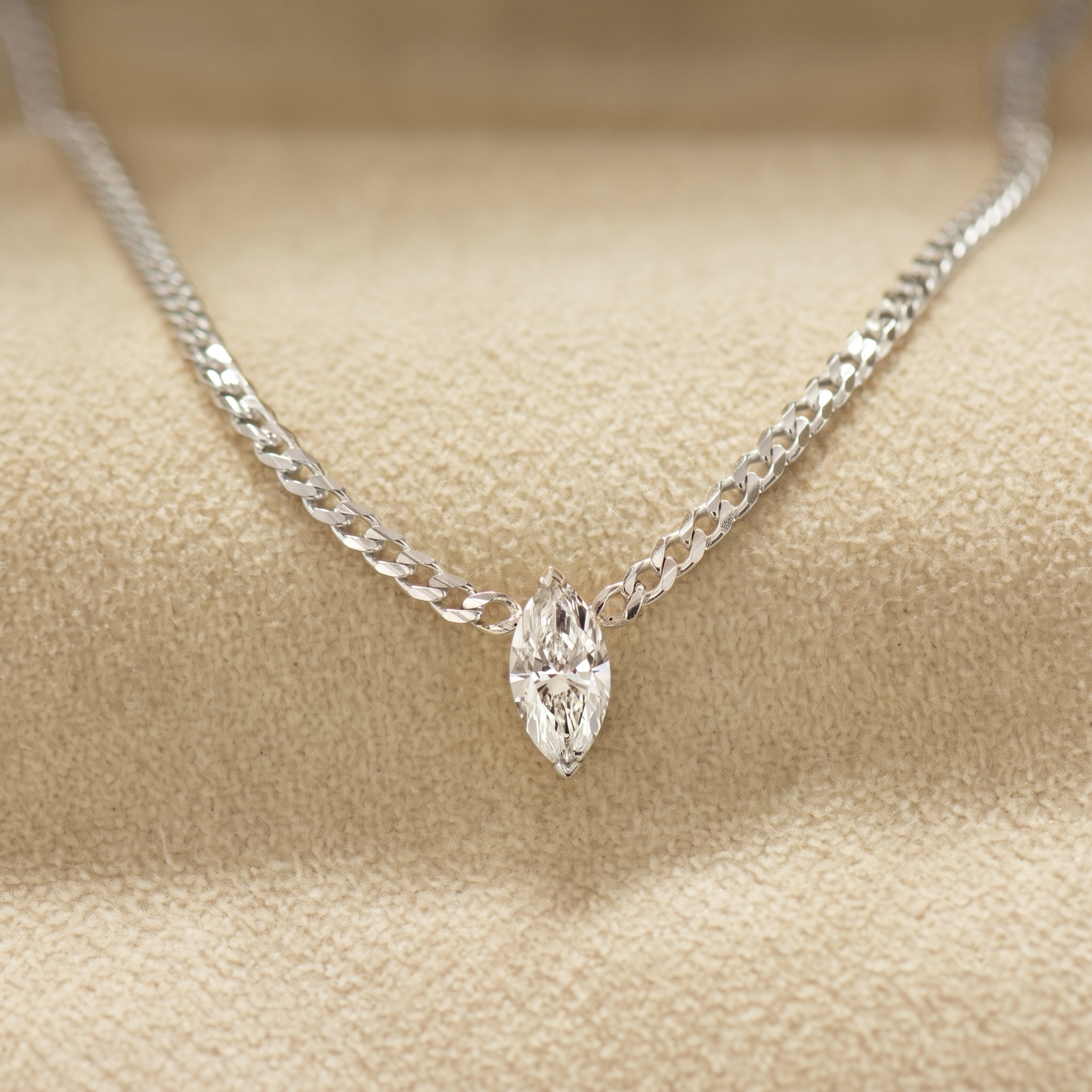 Marquise Lab Diamond Cuban Choker