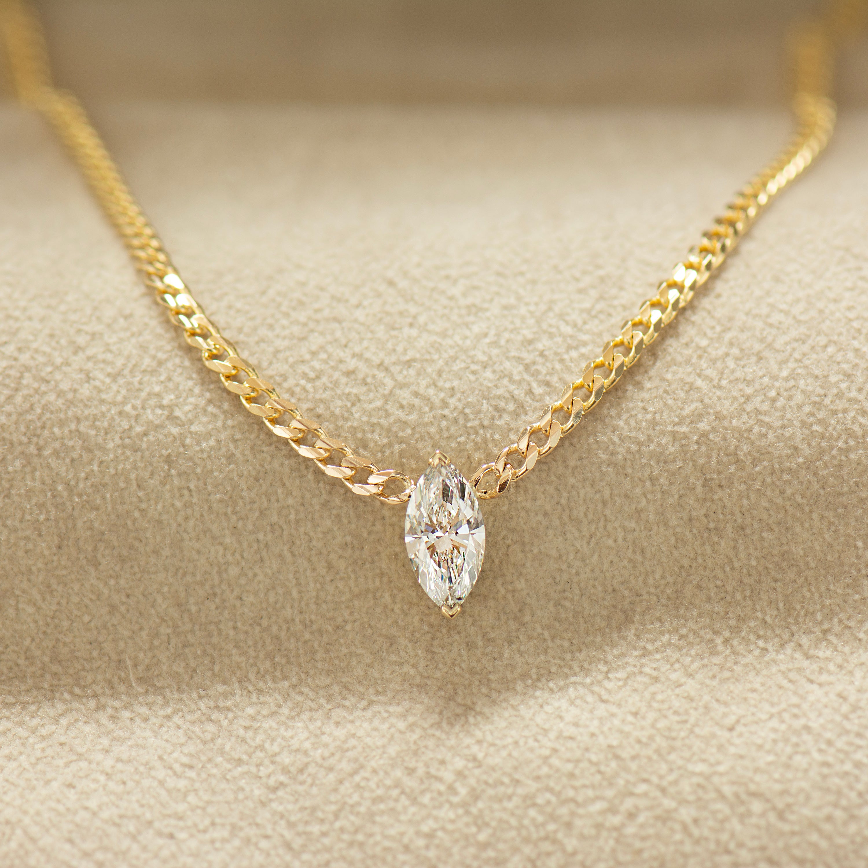 Marquise Lab Diamond Cuban Choker