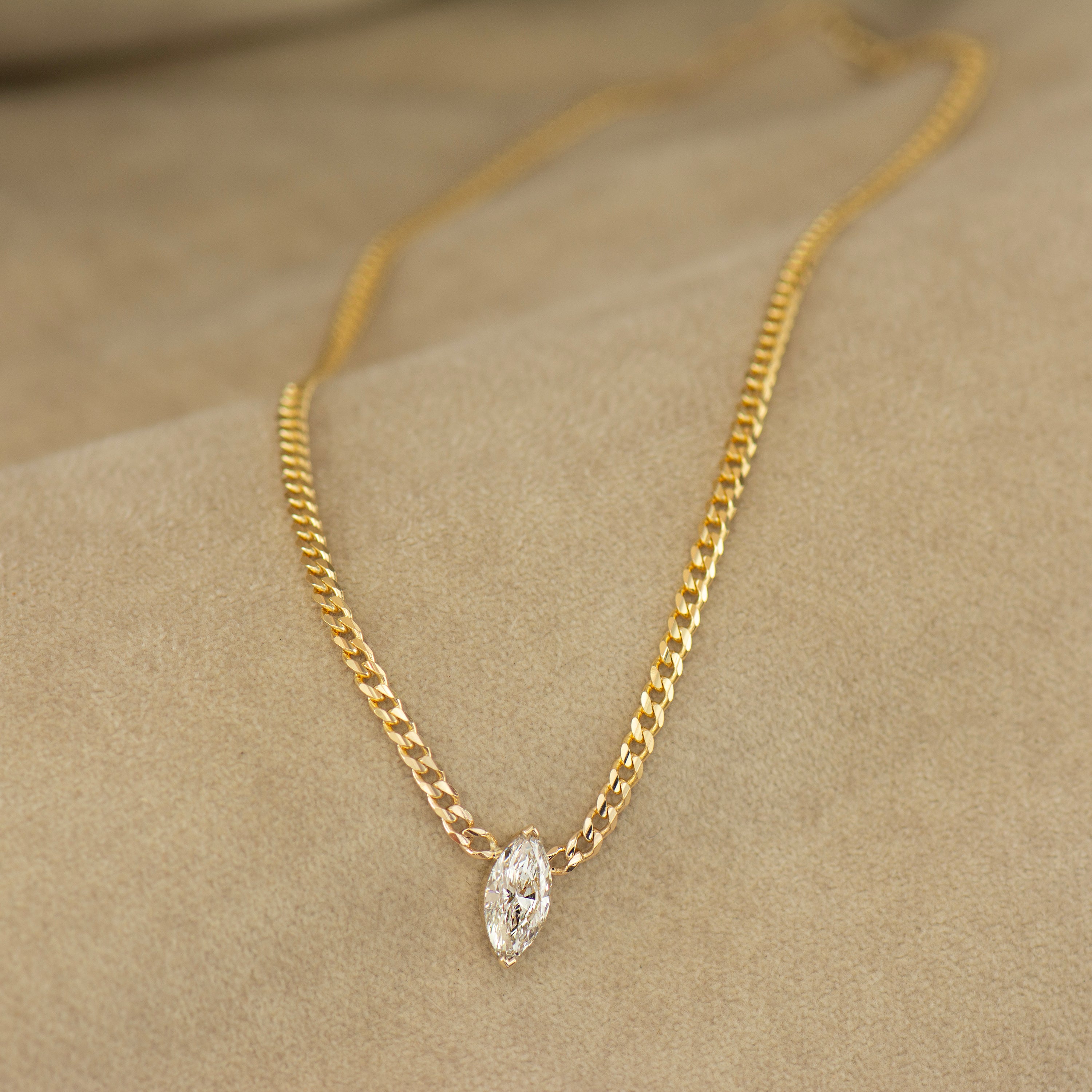 Marquise Lab Diamond Cuban Choker