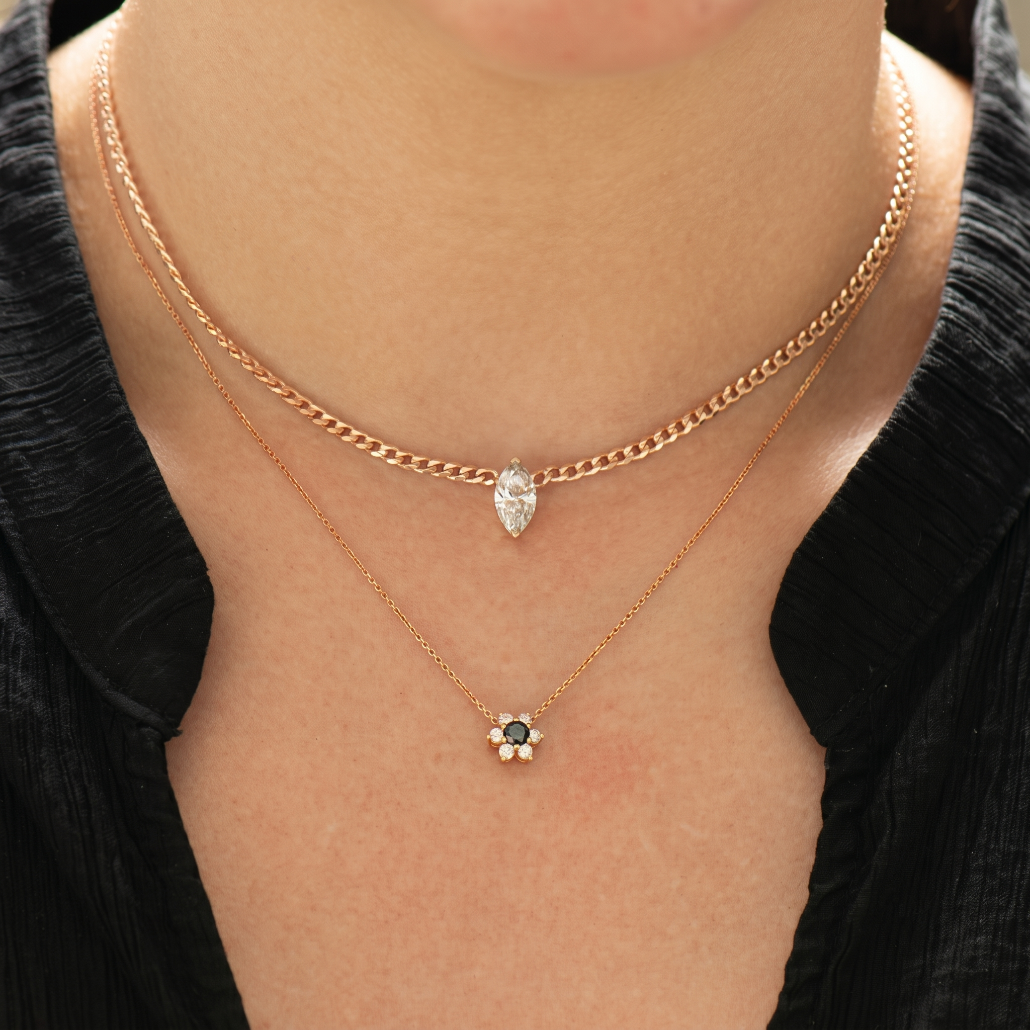 Marquise Lab Diamond Cuban Choker
