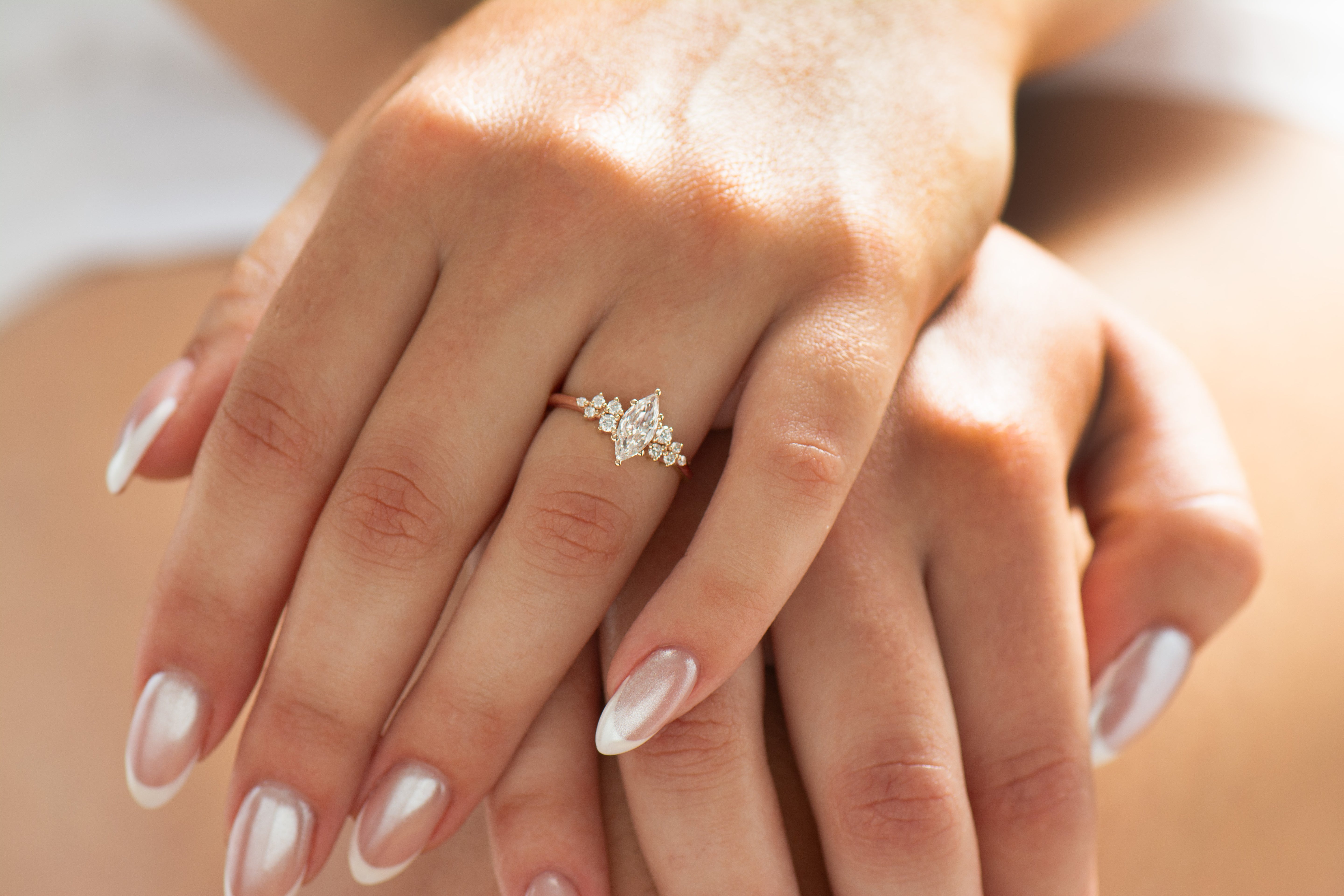 Marquise Cluster Engagement Ring