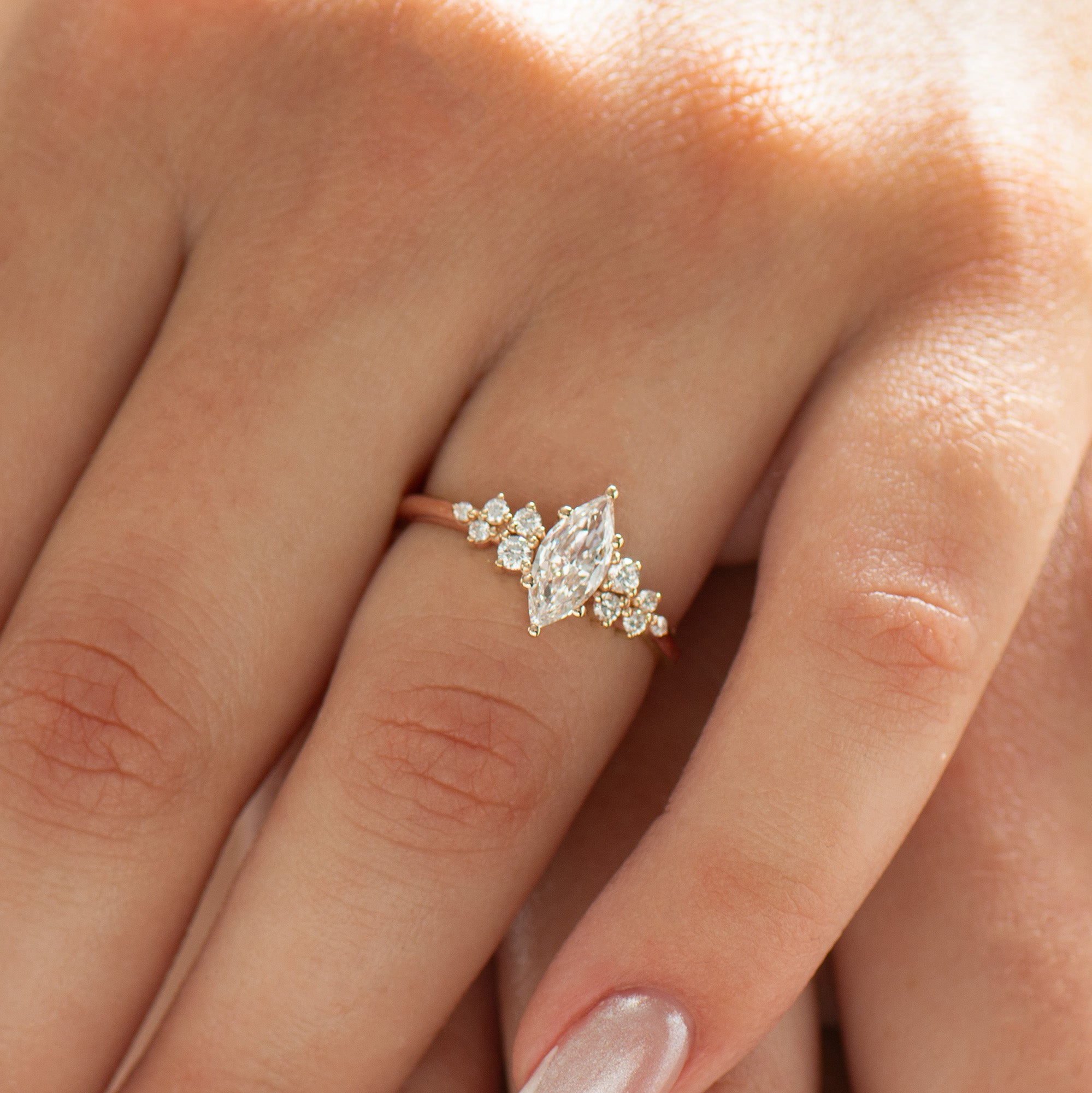 Marquise Cluster Engagement Ring