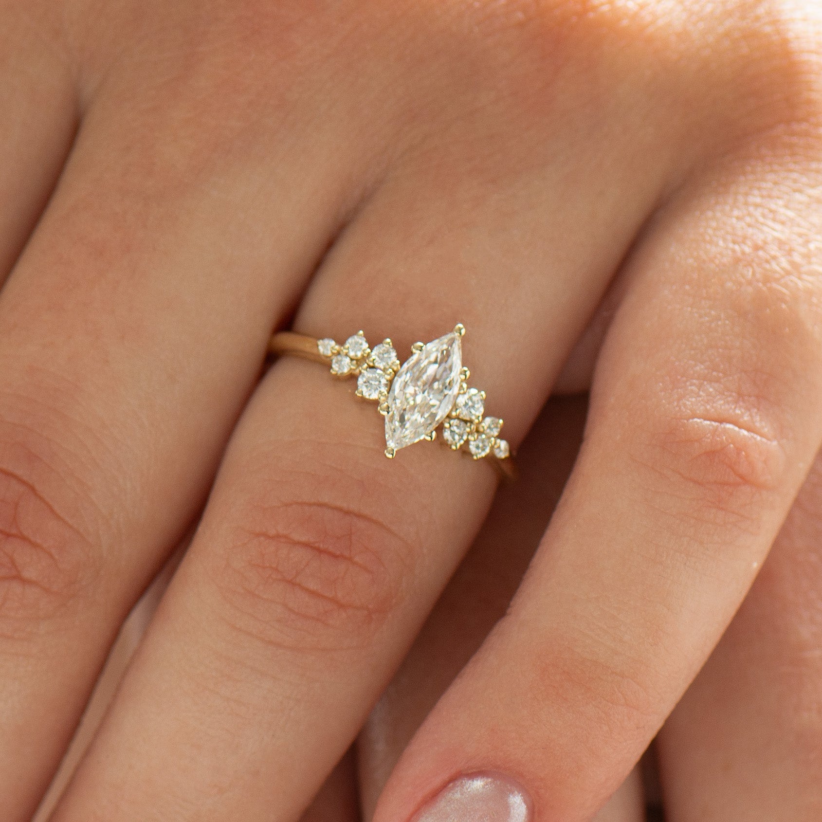 Marquise Cluster Engagement Ring