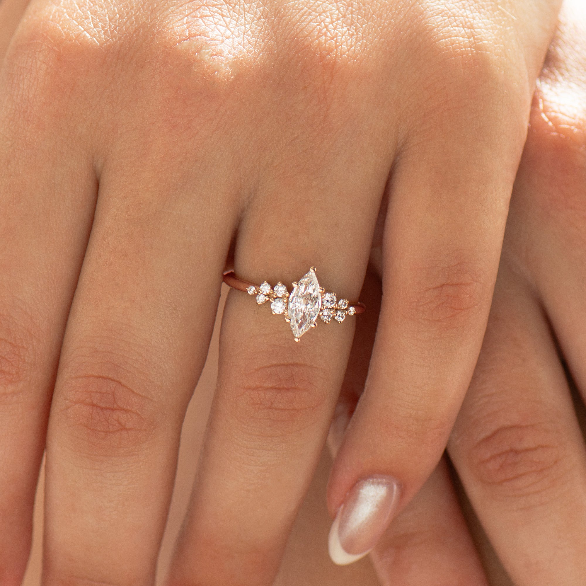 Marquise Cluster Engagement Ring