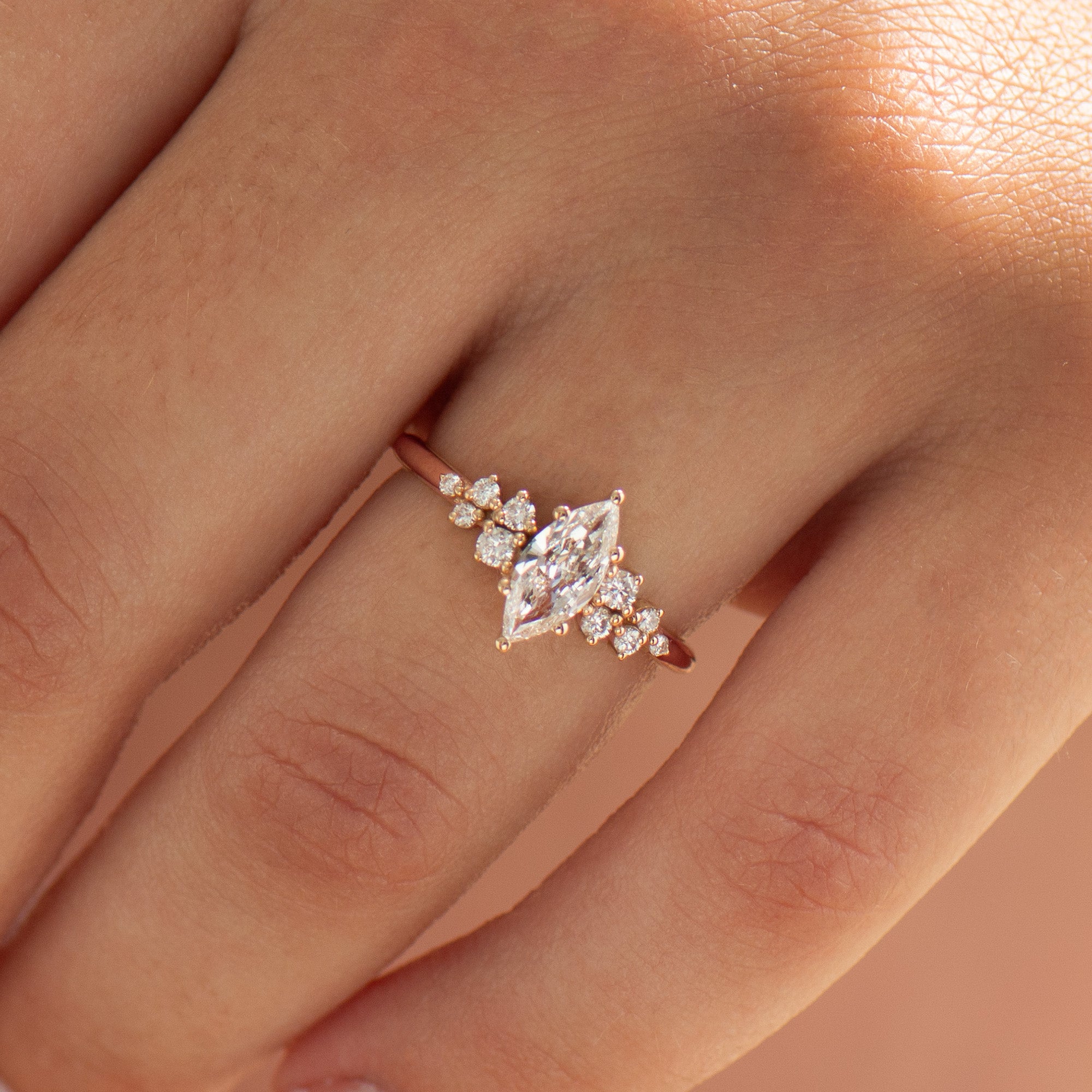 Marquise Cluster Engagement Ring
