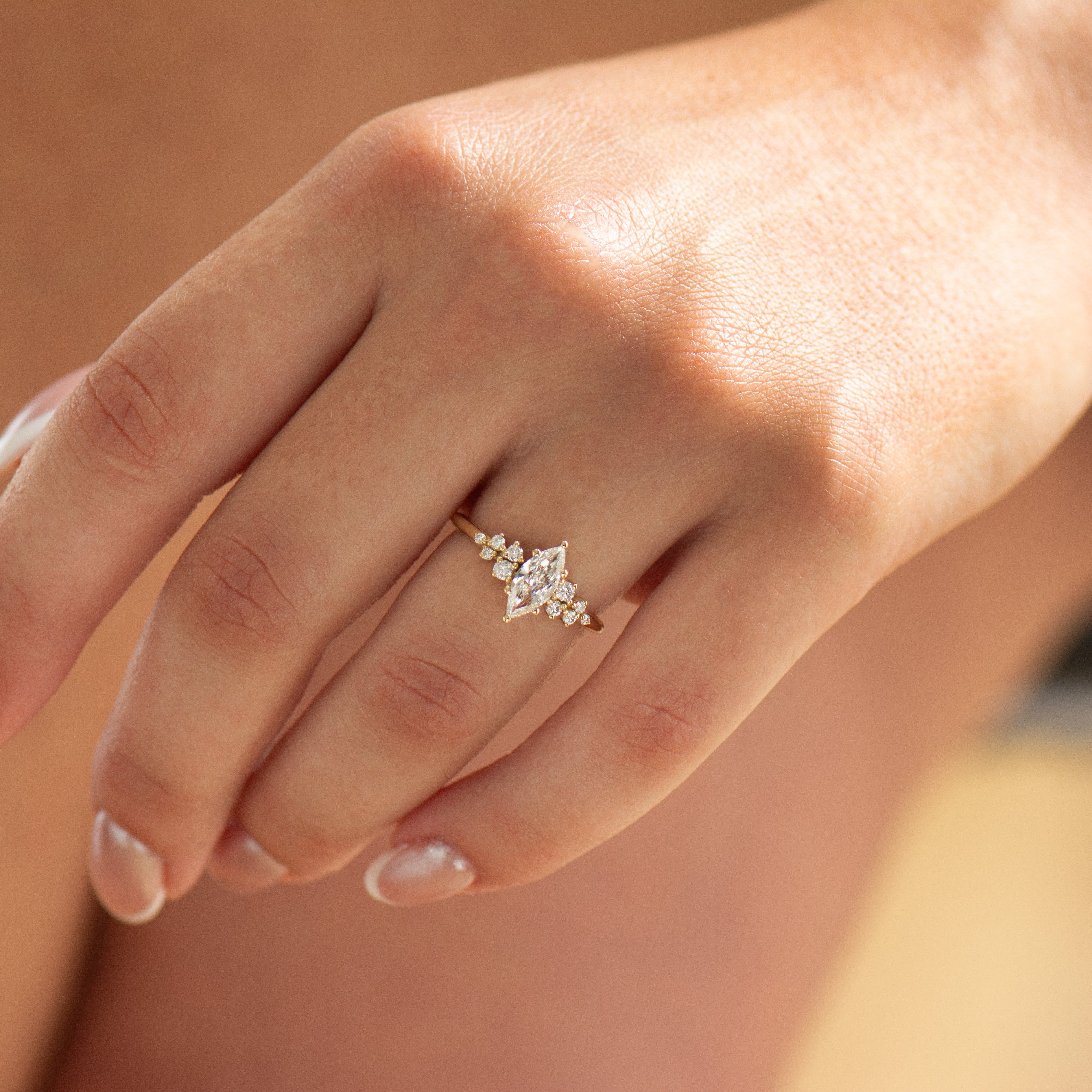 Marquise Cluster Engagement Ring