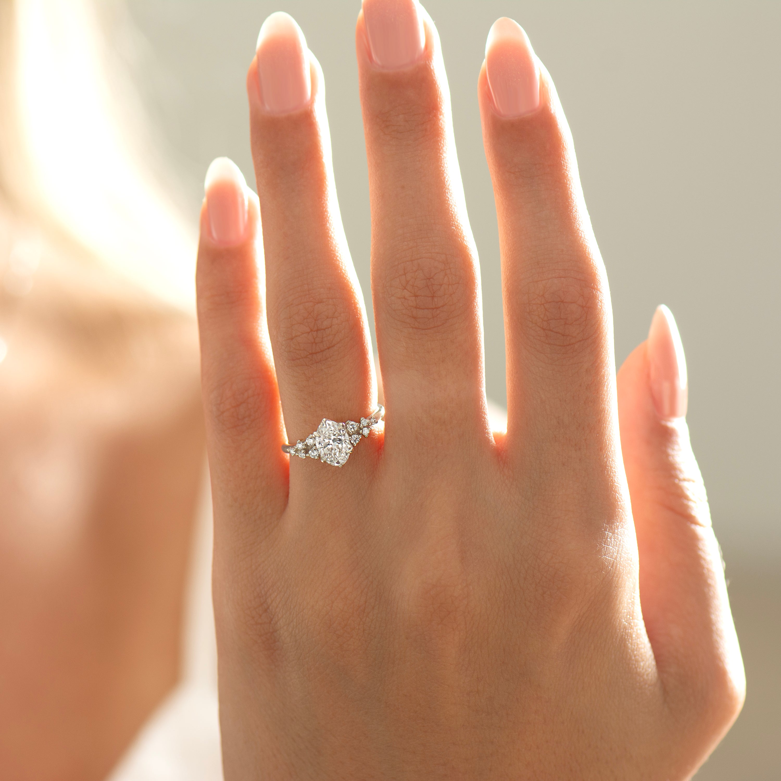 Bloom Lab Oval Cluster Engagement Ring