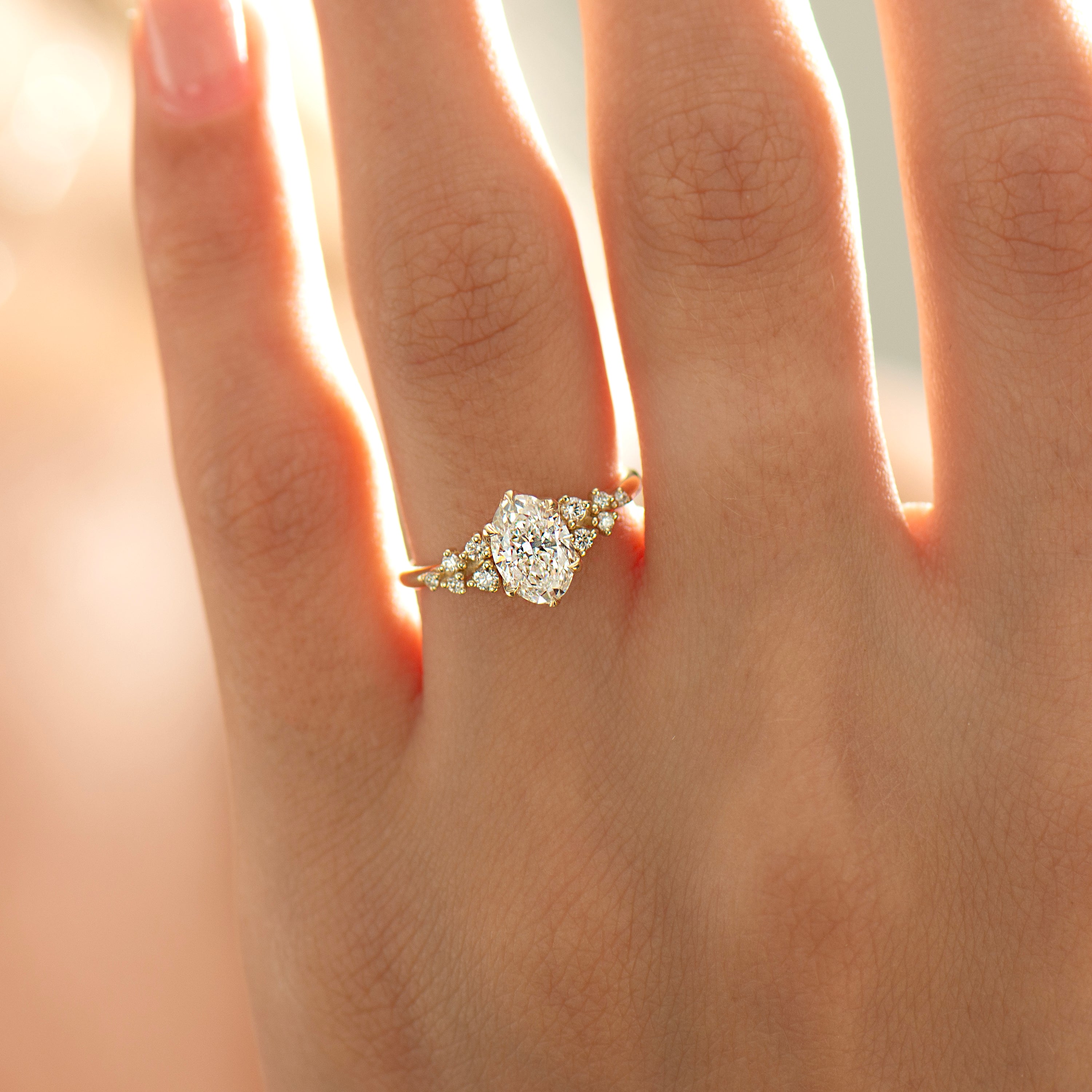 Bloom Lab Oval Cluster Engagement Ring