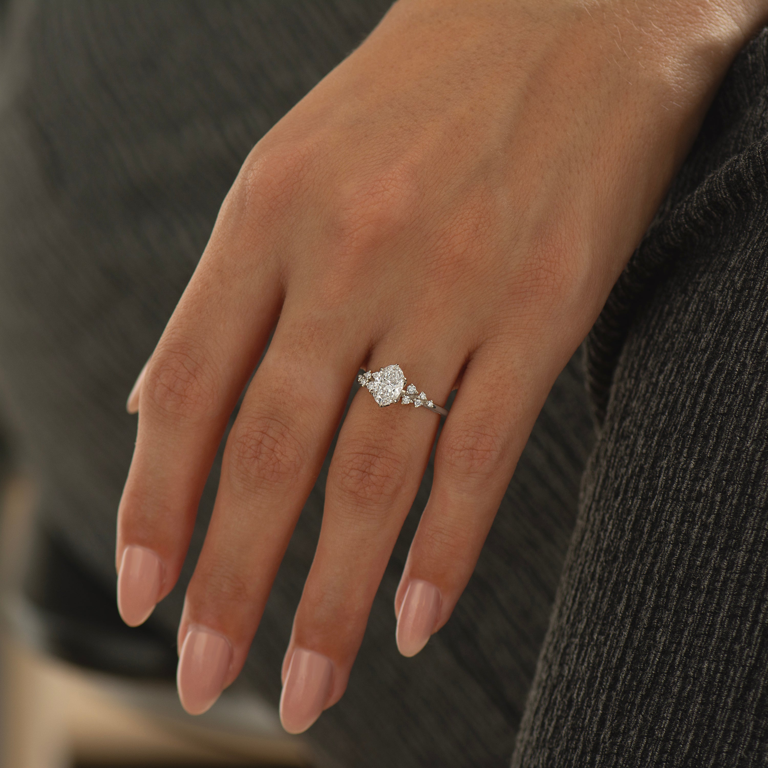 Bloom Lab Oval Cluster Engagement Ring