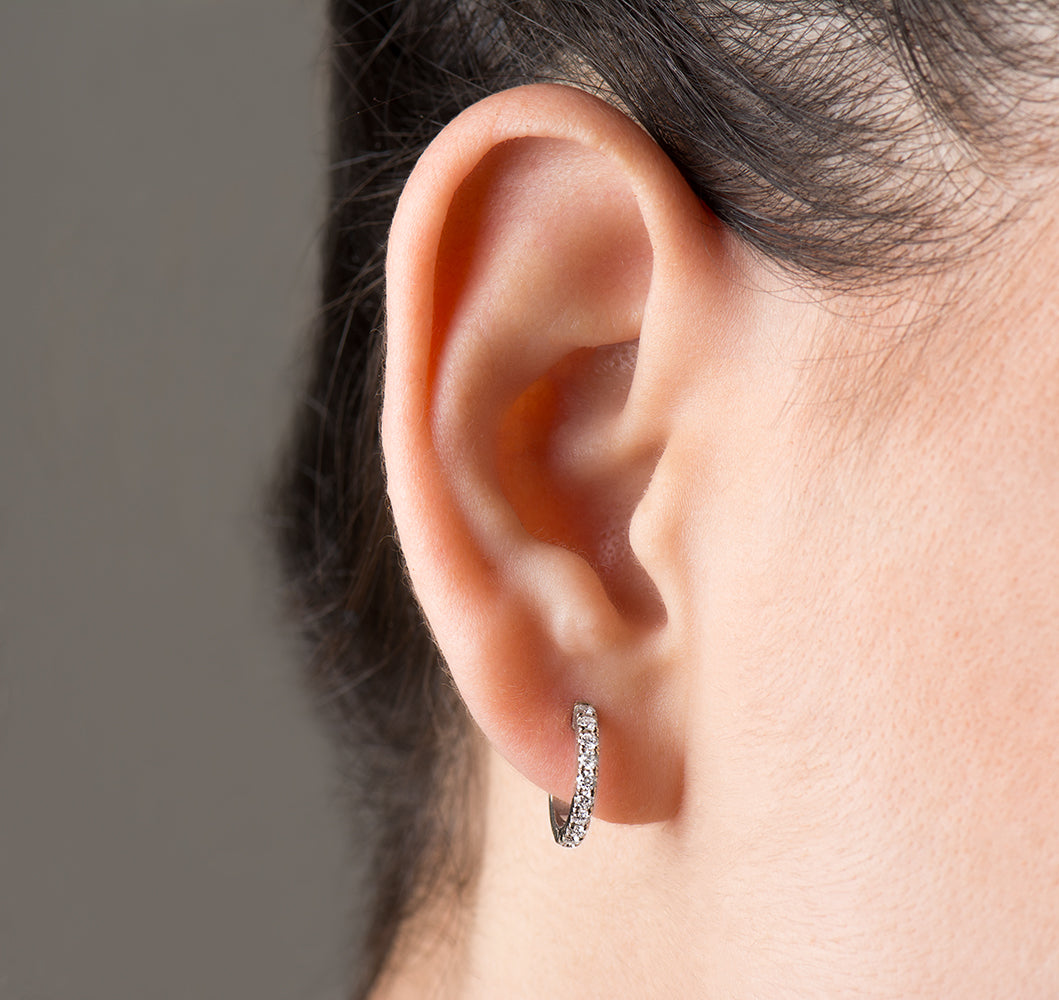 13MM Huggie Diamond Earrings