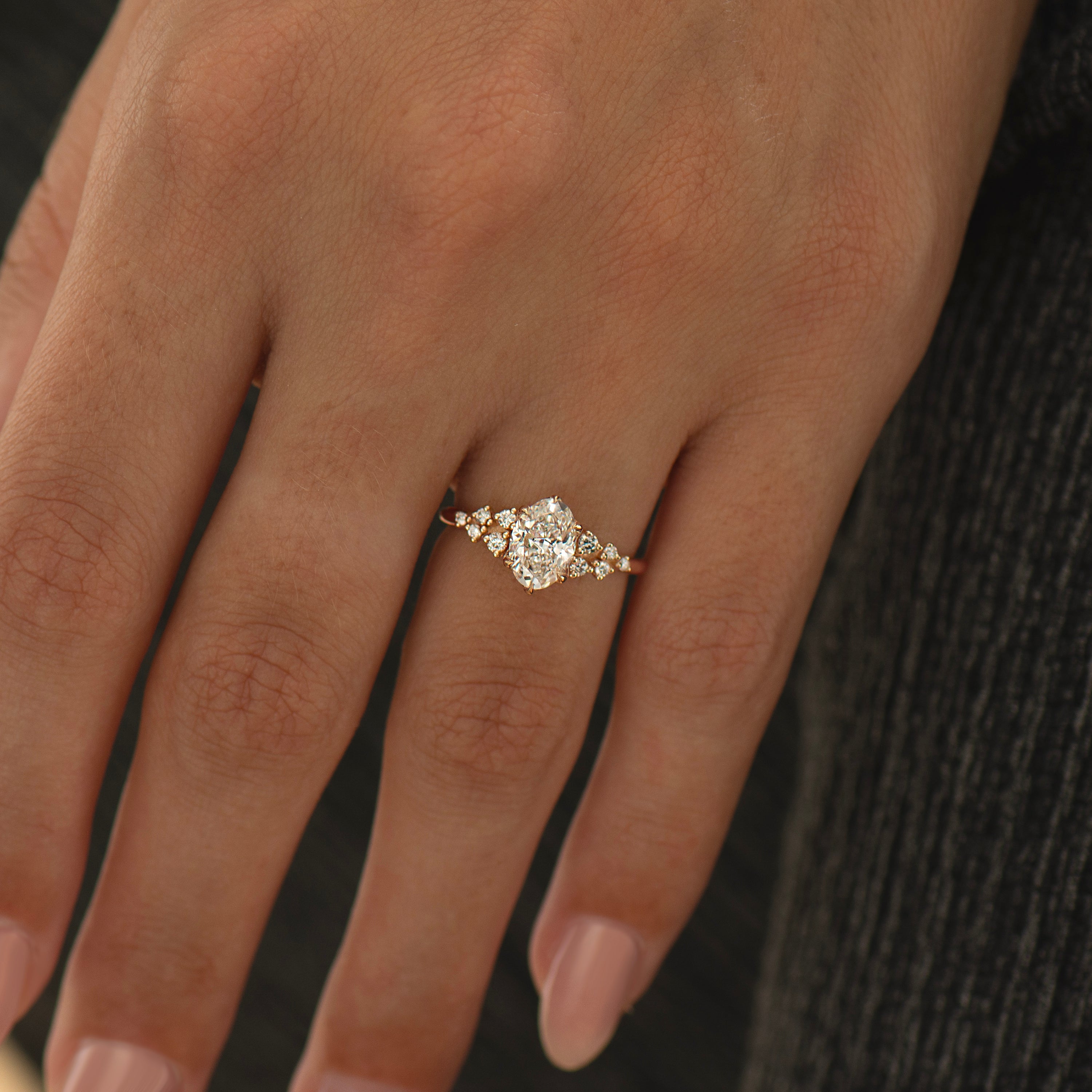 Bloom Lab Oval Cluster Engagement Ring