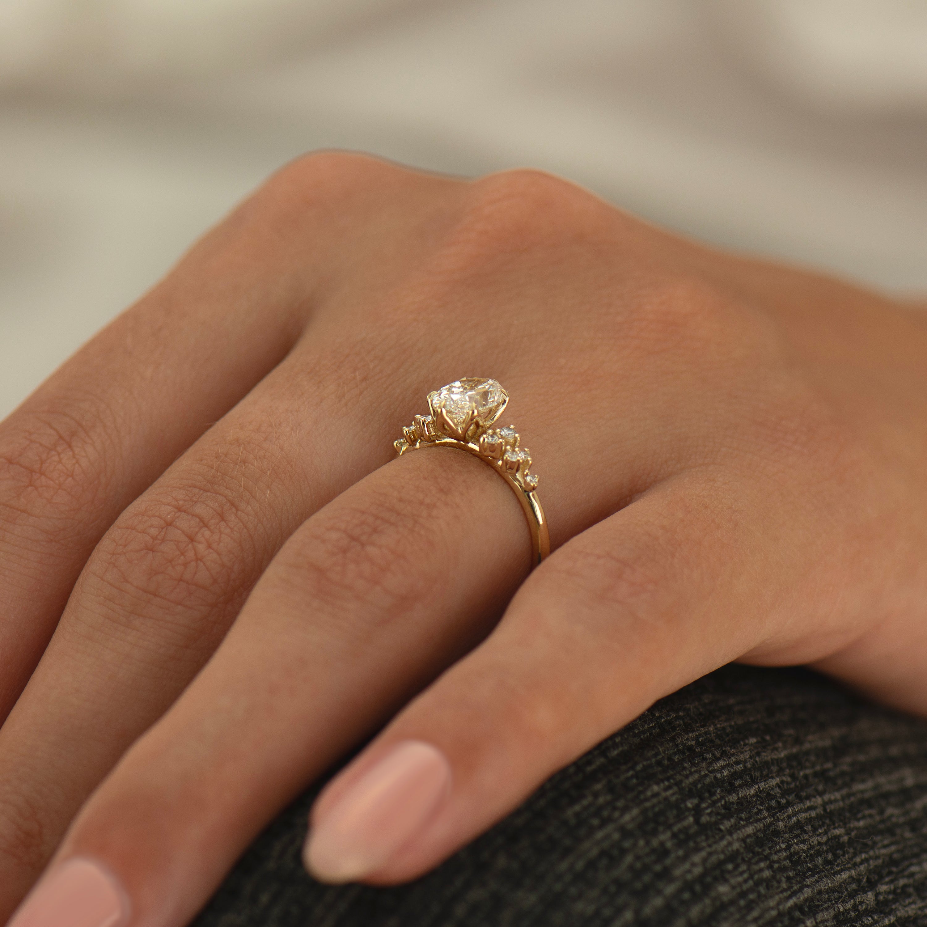 Bloom Lab Oval Cluster Engagement Ring