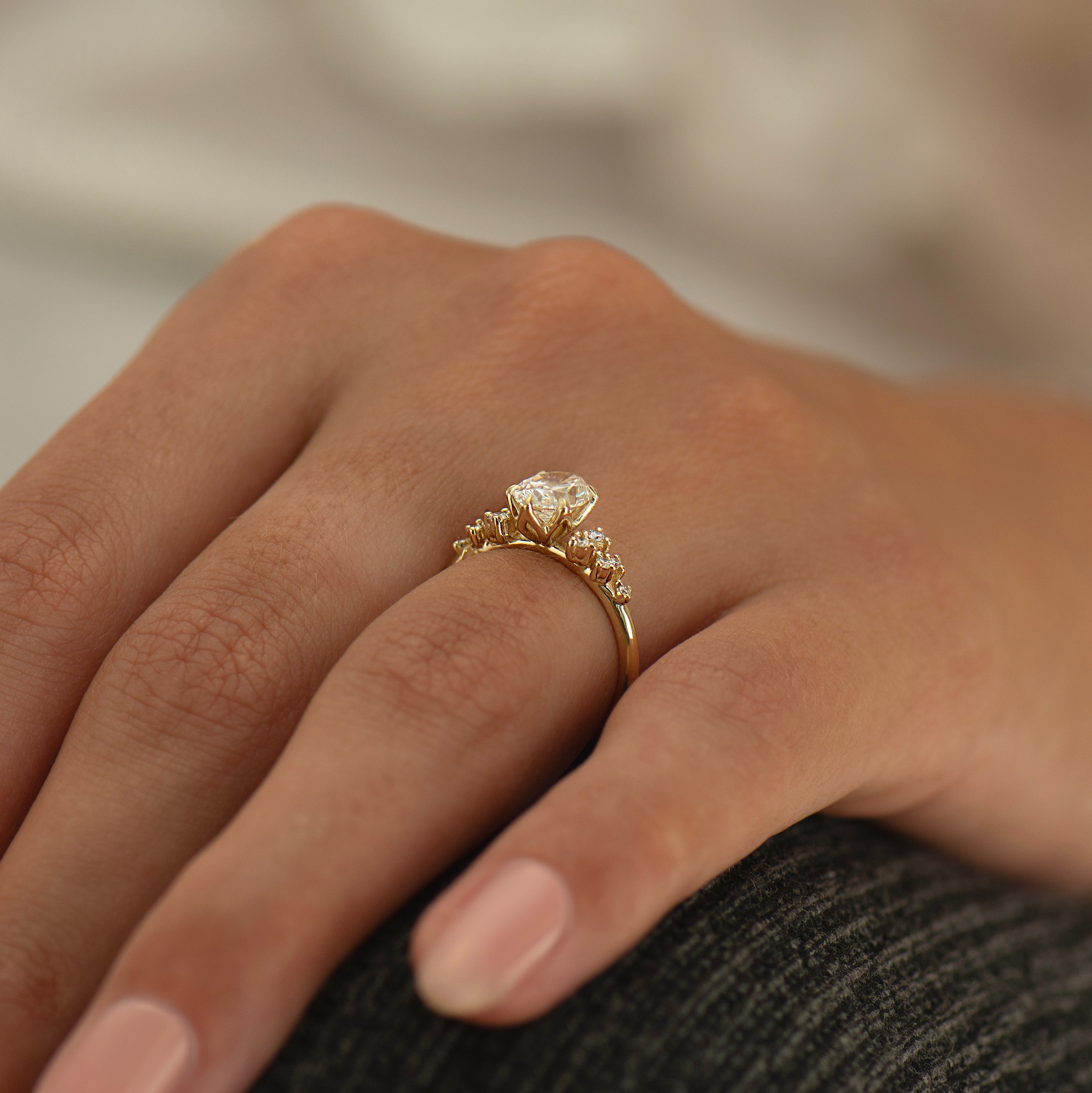 Bloom Lab Oval Cluster Engagement Ring