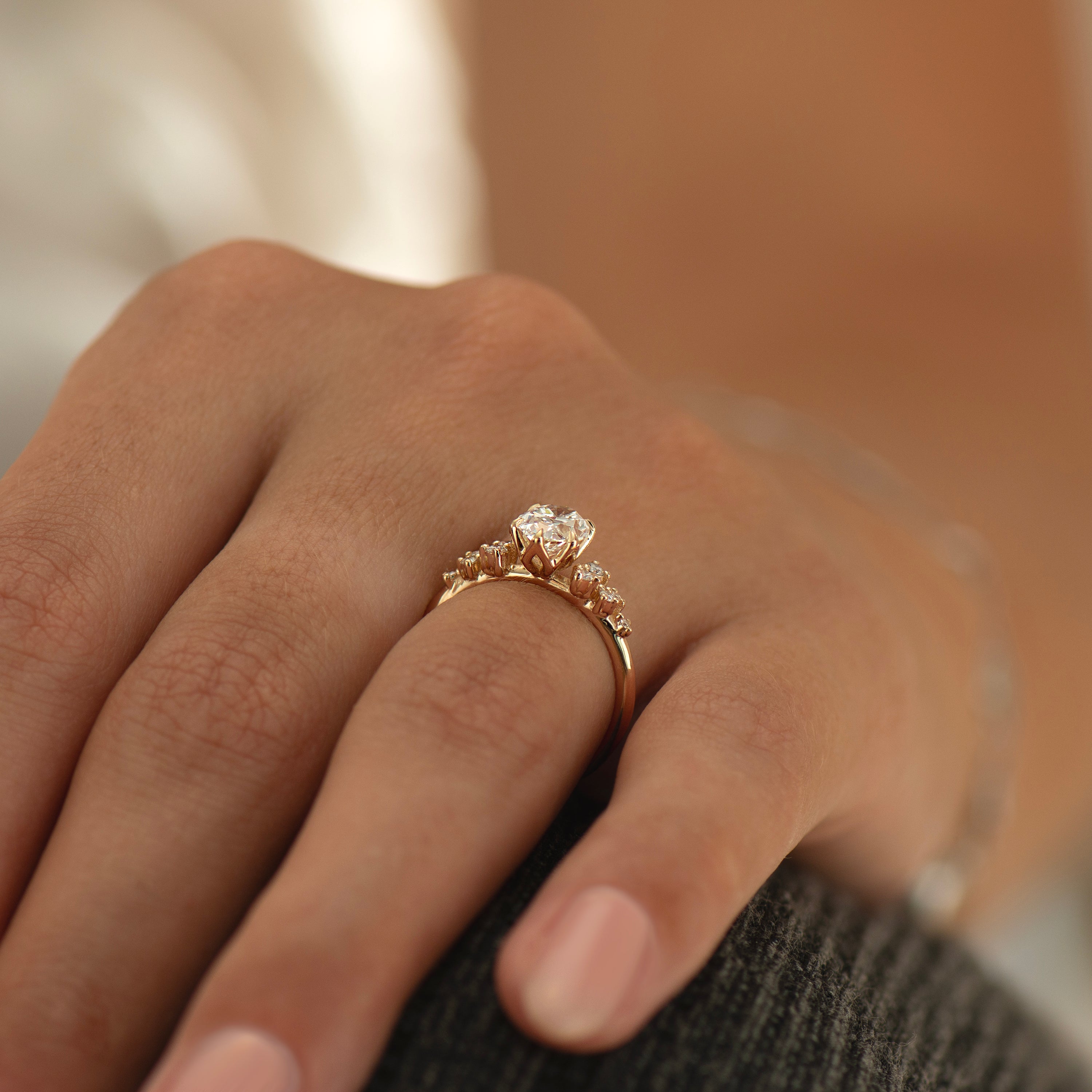 Bloom Lab Oval Cluster Engagement Ring