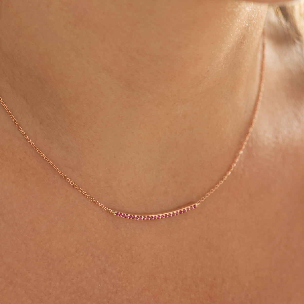 Rubies Bar Necklace