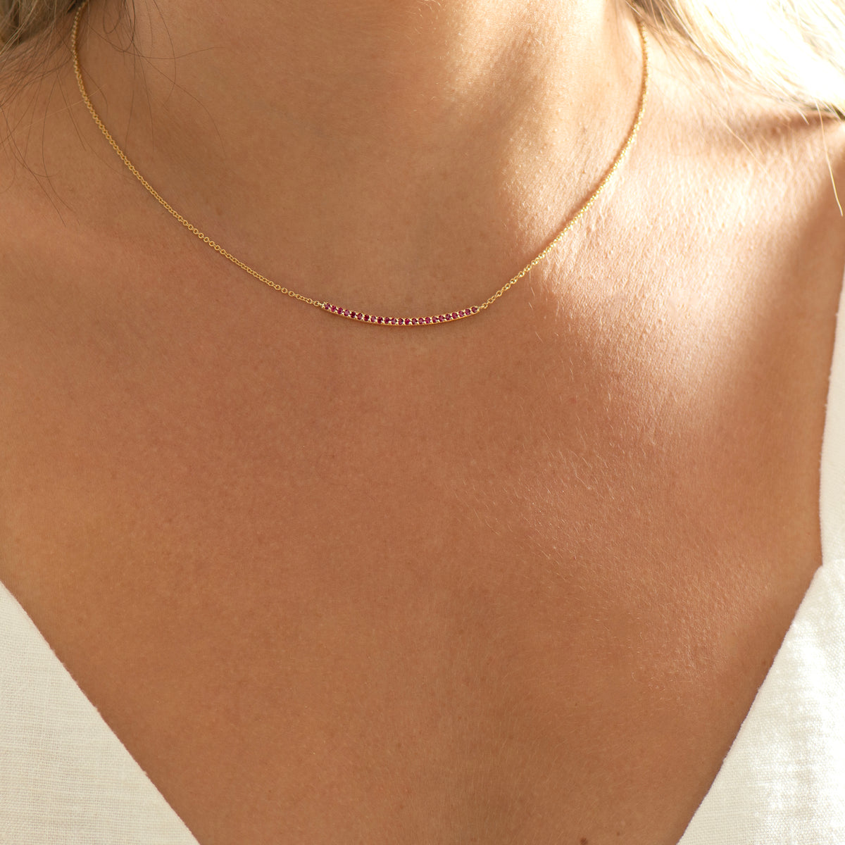 Rubies Bar Necklace