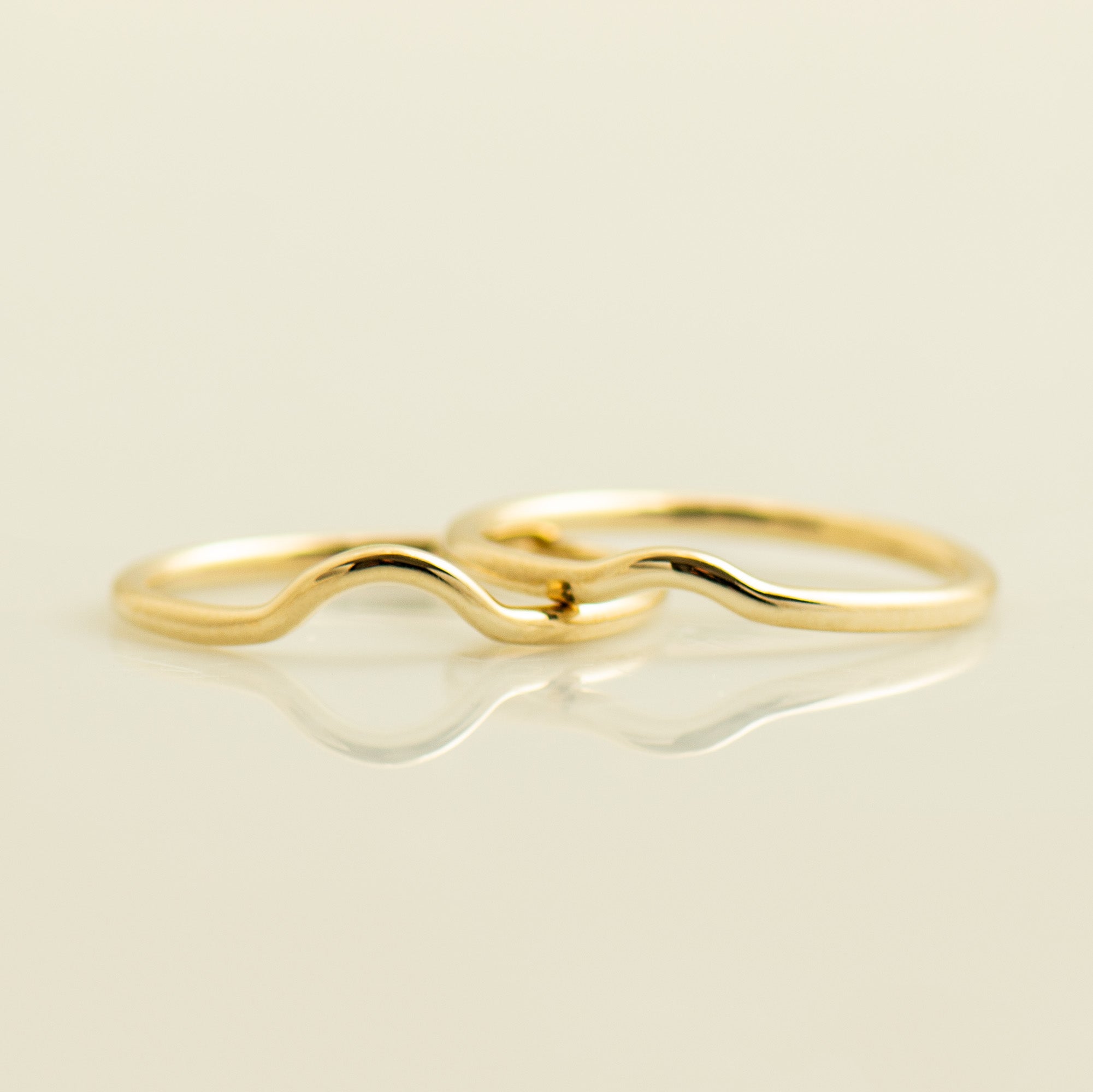 Curved Matching Plain Wedding Ring