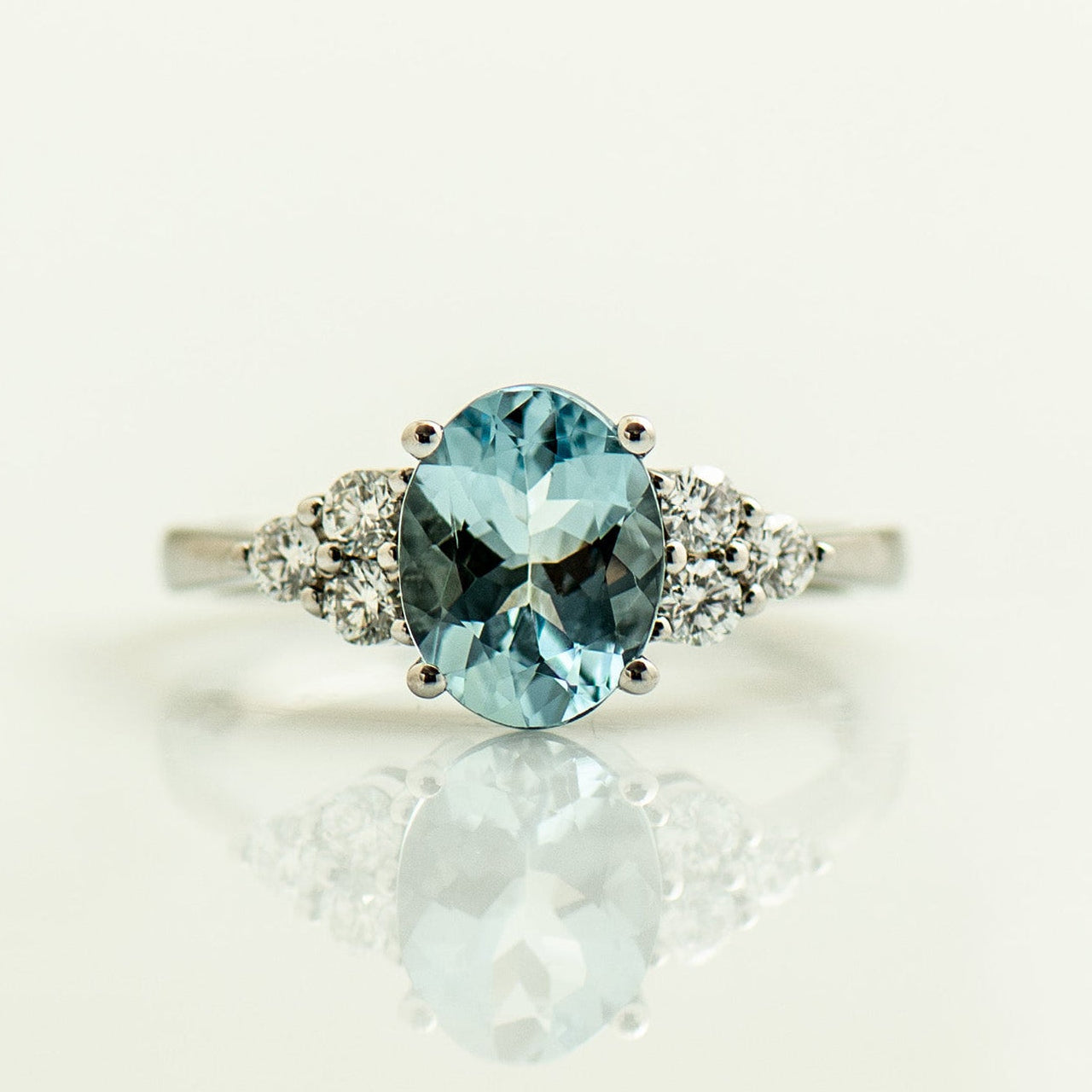Cluster Aquamarine Ring