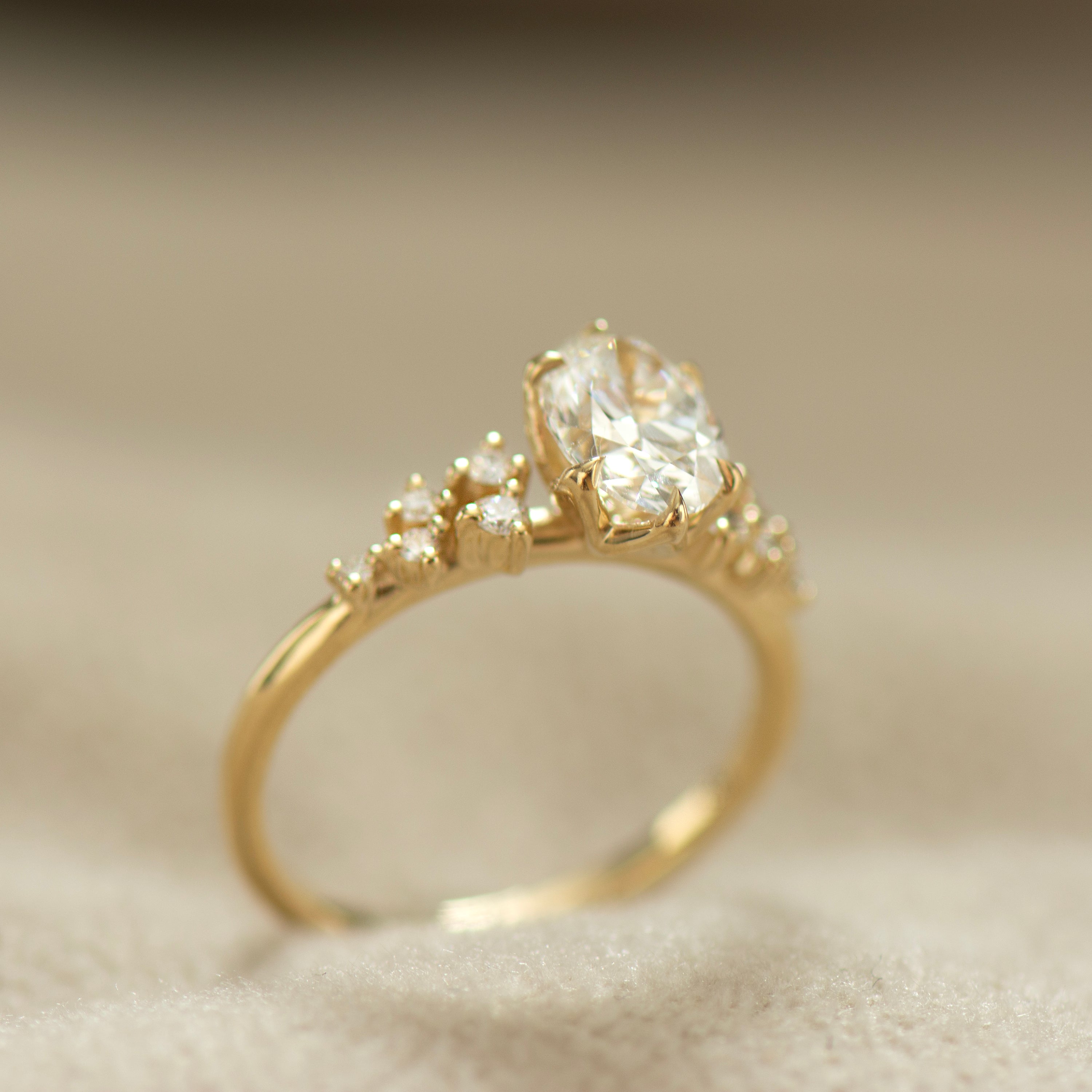 Bloom Lab Oval Cluster Engagement Ring