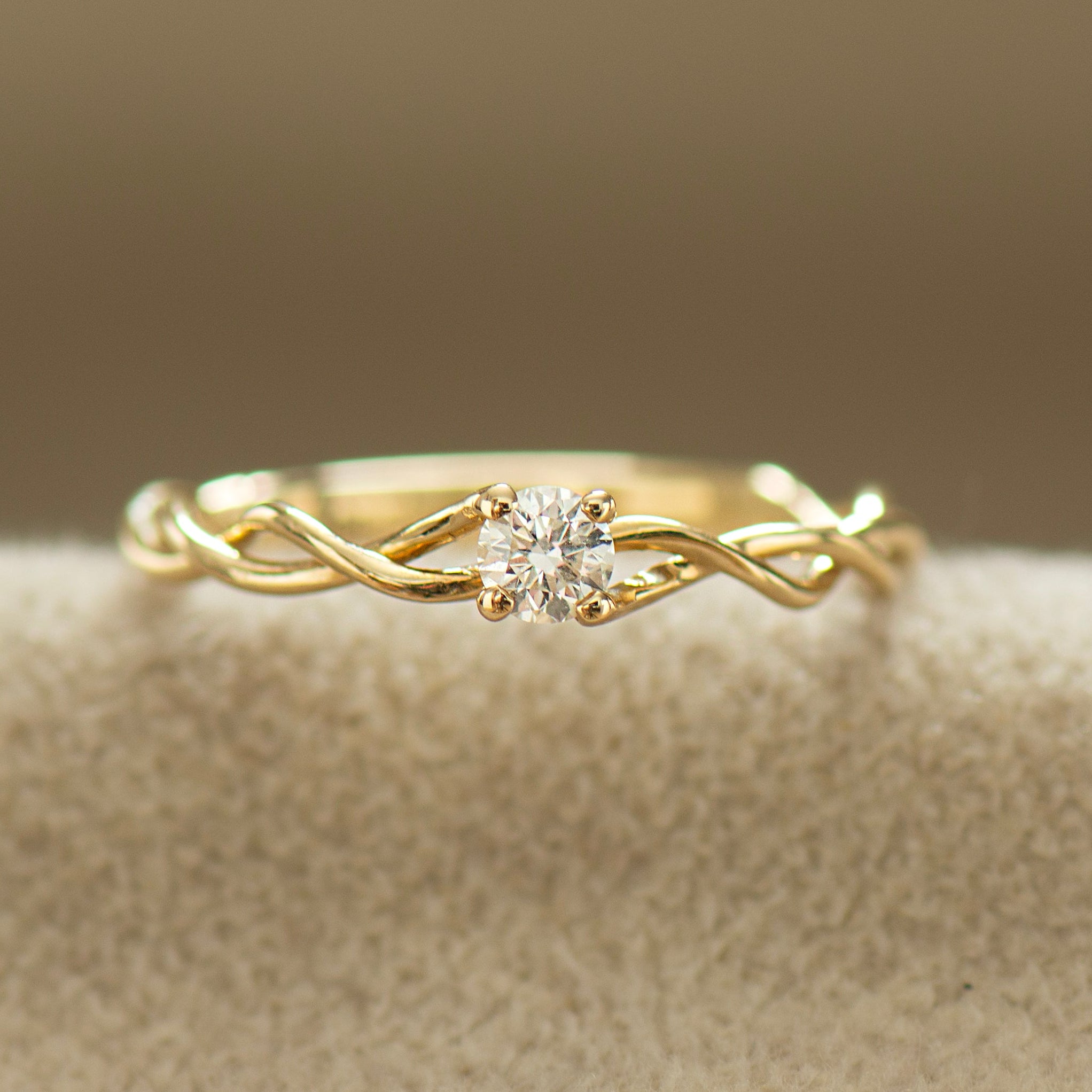Dainty Braided Engagement Ring