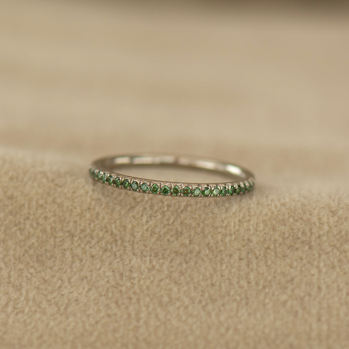 Pave Green Forest Diamonds Ring