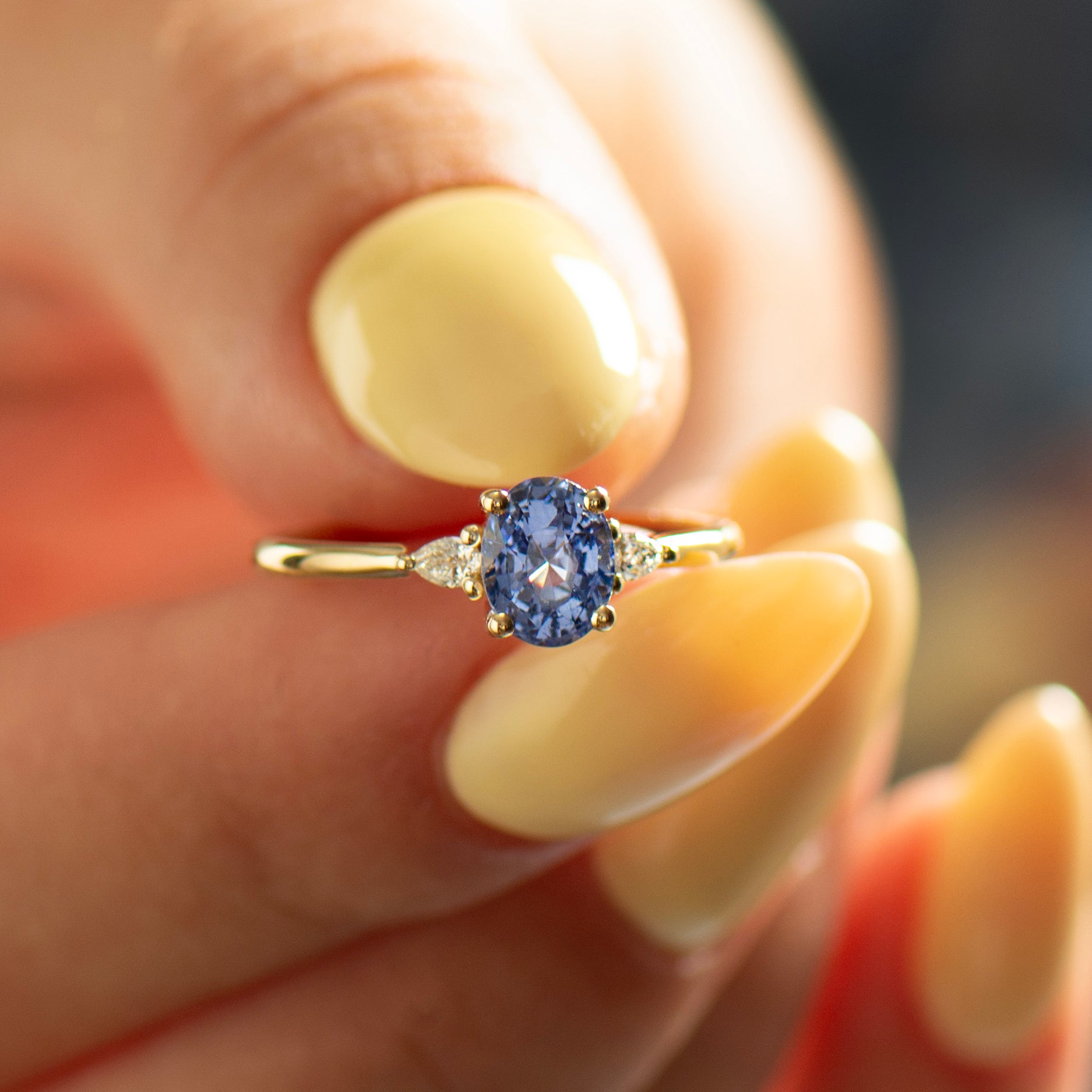 Cornflower Blue Sapphire Engagement Ring