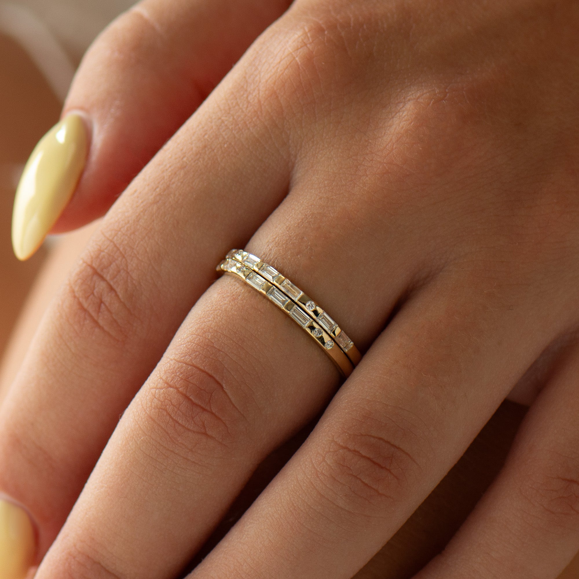 Personalized Morse Code Diamonds Ring