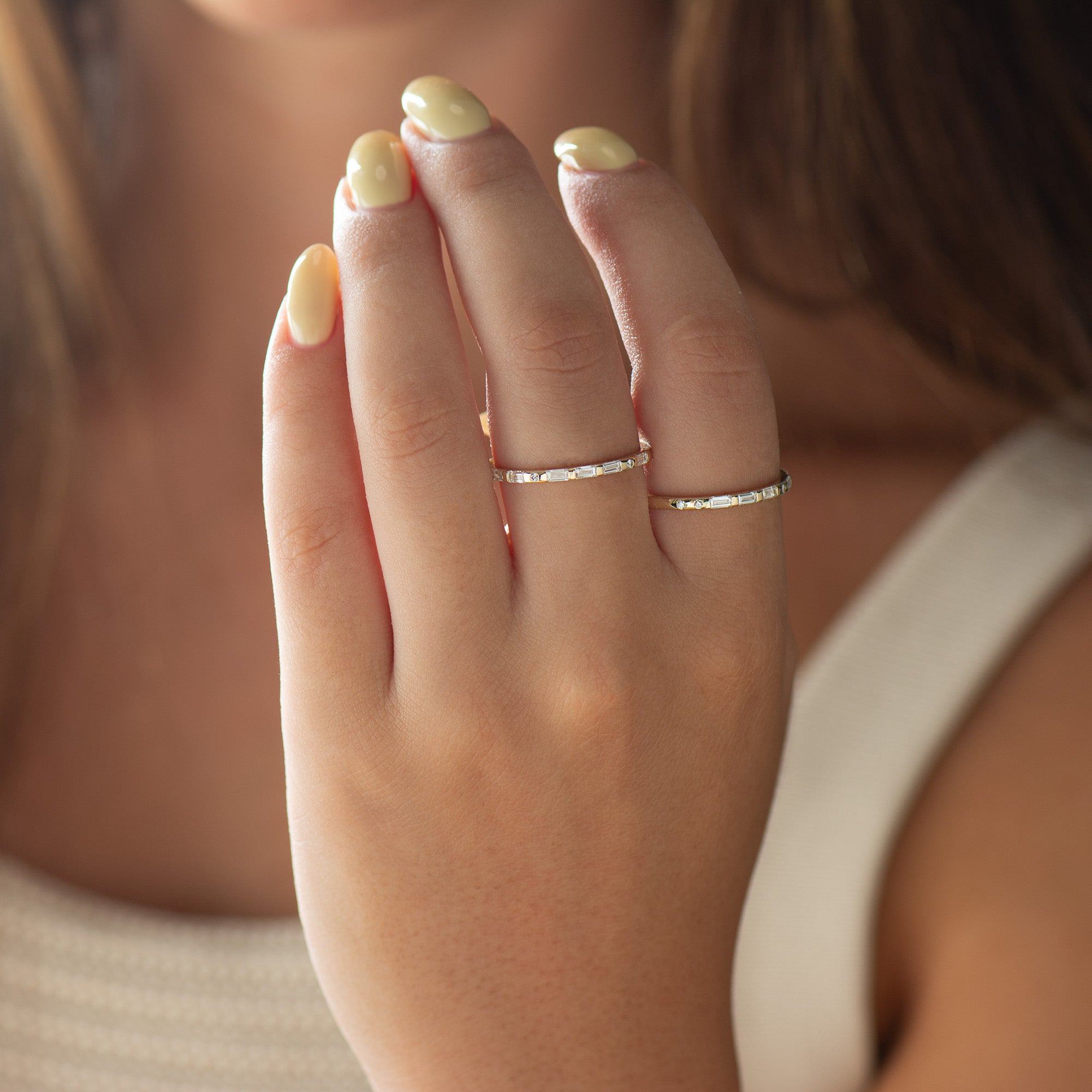 Personalized Morse Code Diamonds Ring