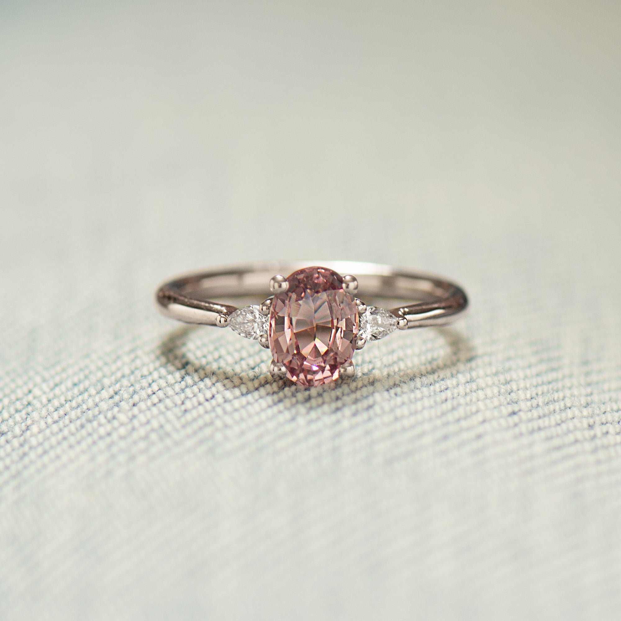 Pink Sapphire Engagement Ring