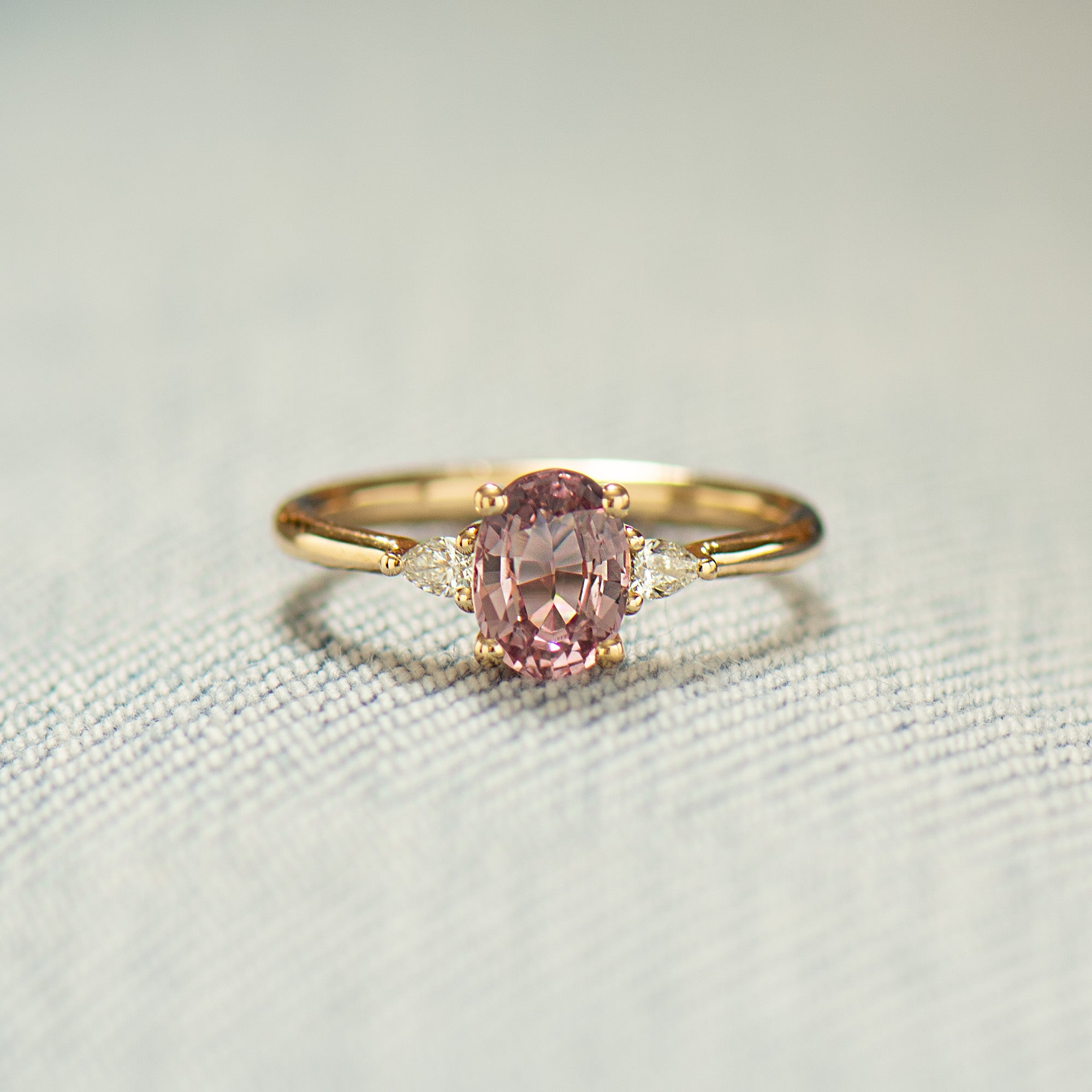 Pink Sapphire Engagement Ring