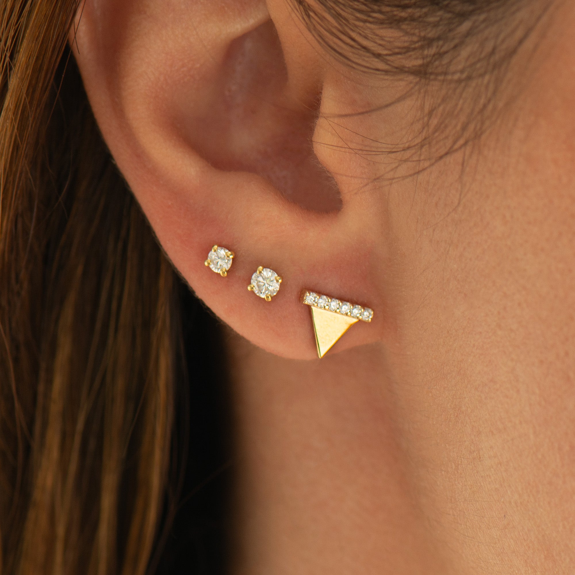 Triangle Gold Earrings