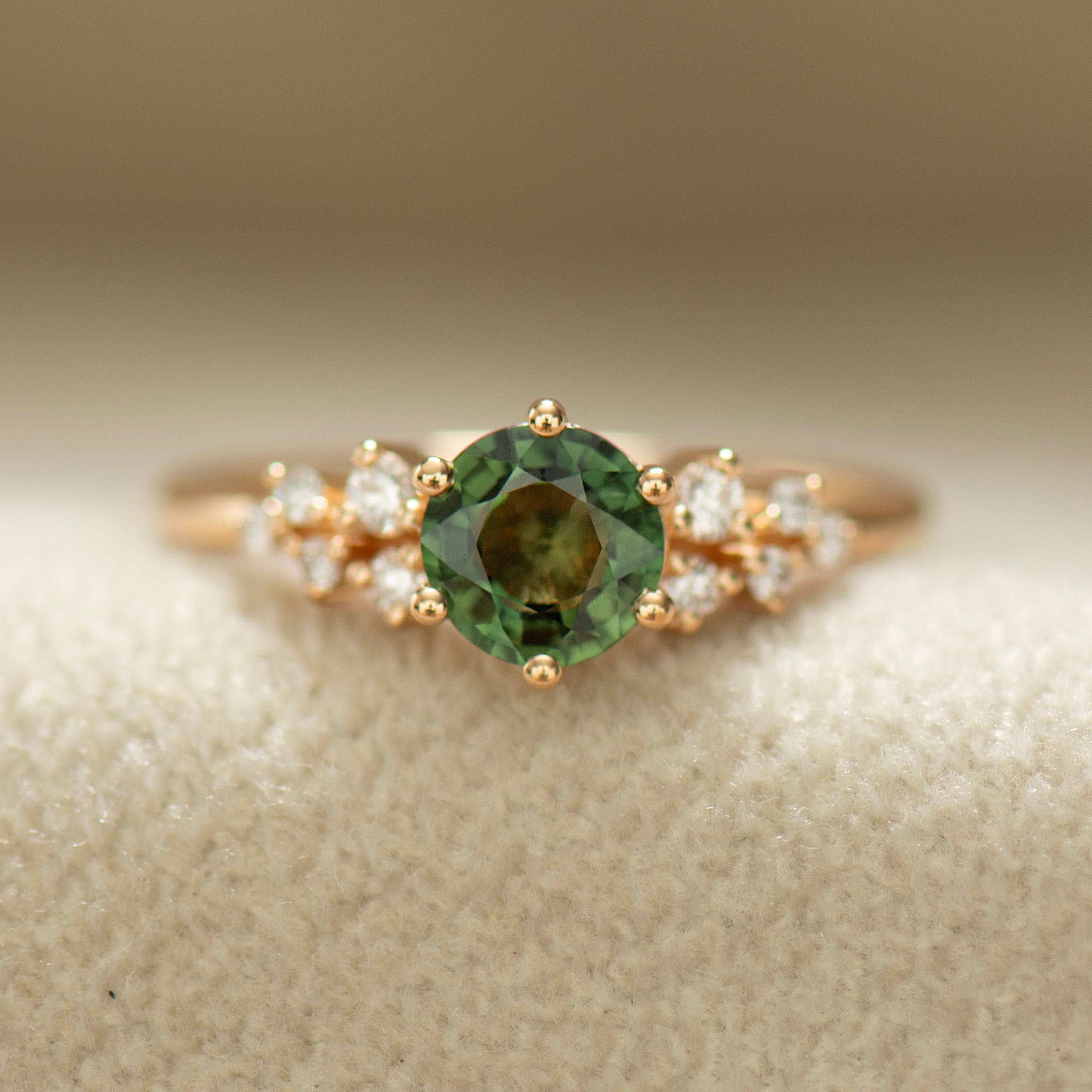 Bloom Forest Green Cluster Ring