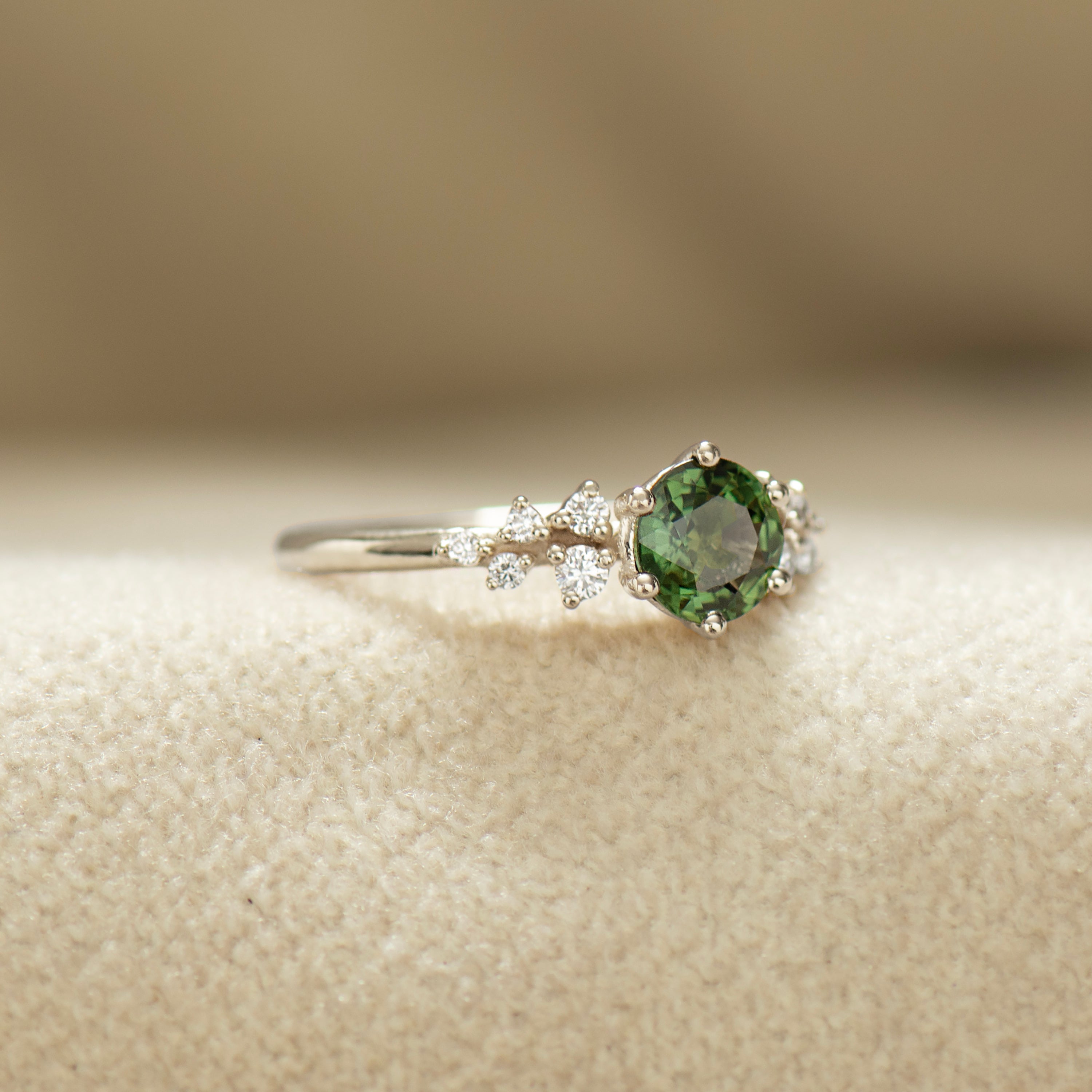 Bloom Forest Green Cluster Ring