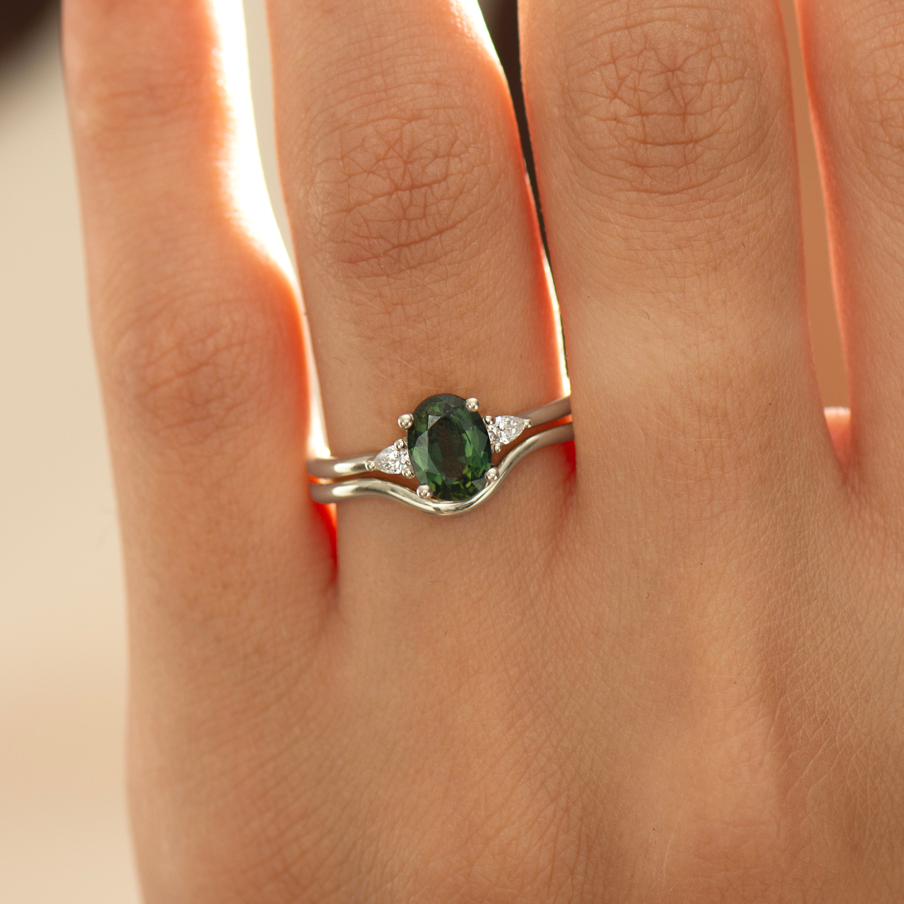 Forest Green Sapphire Set - Plain