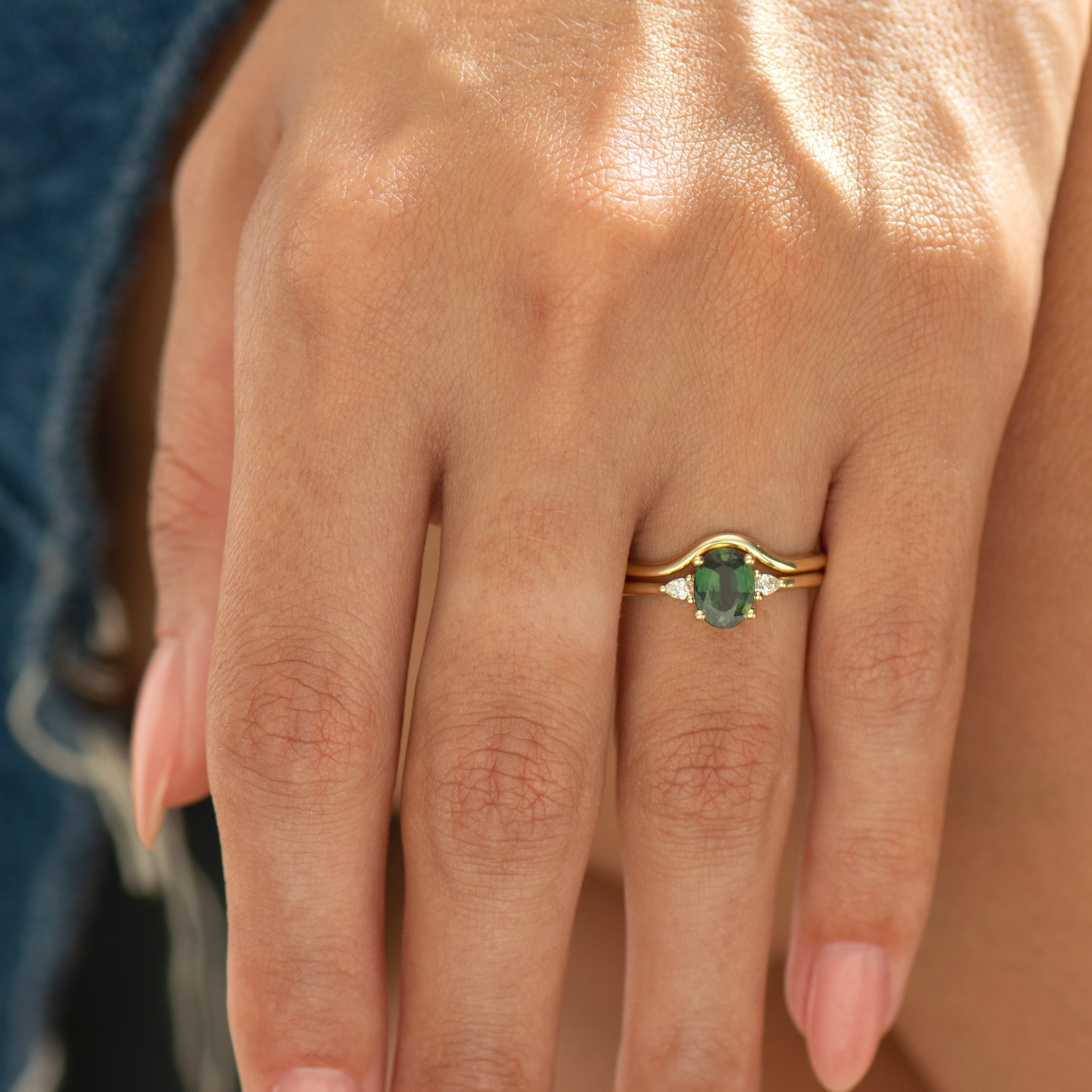 Forest Green Sapphire Set - Plain