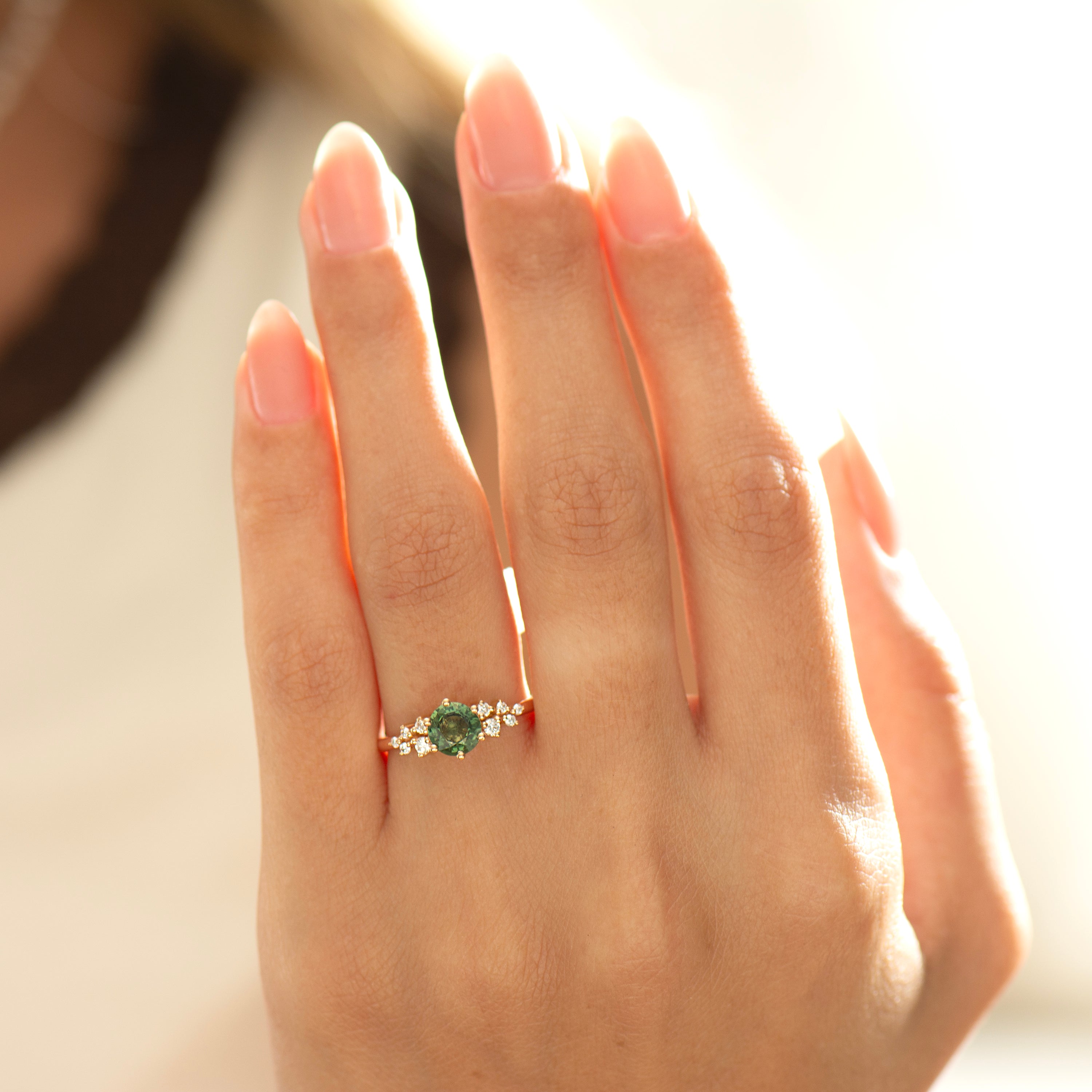 Bloom Forest Green Cluster Ring