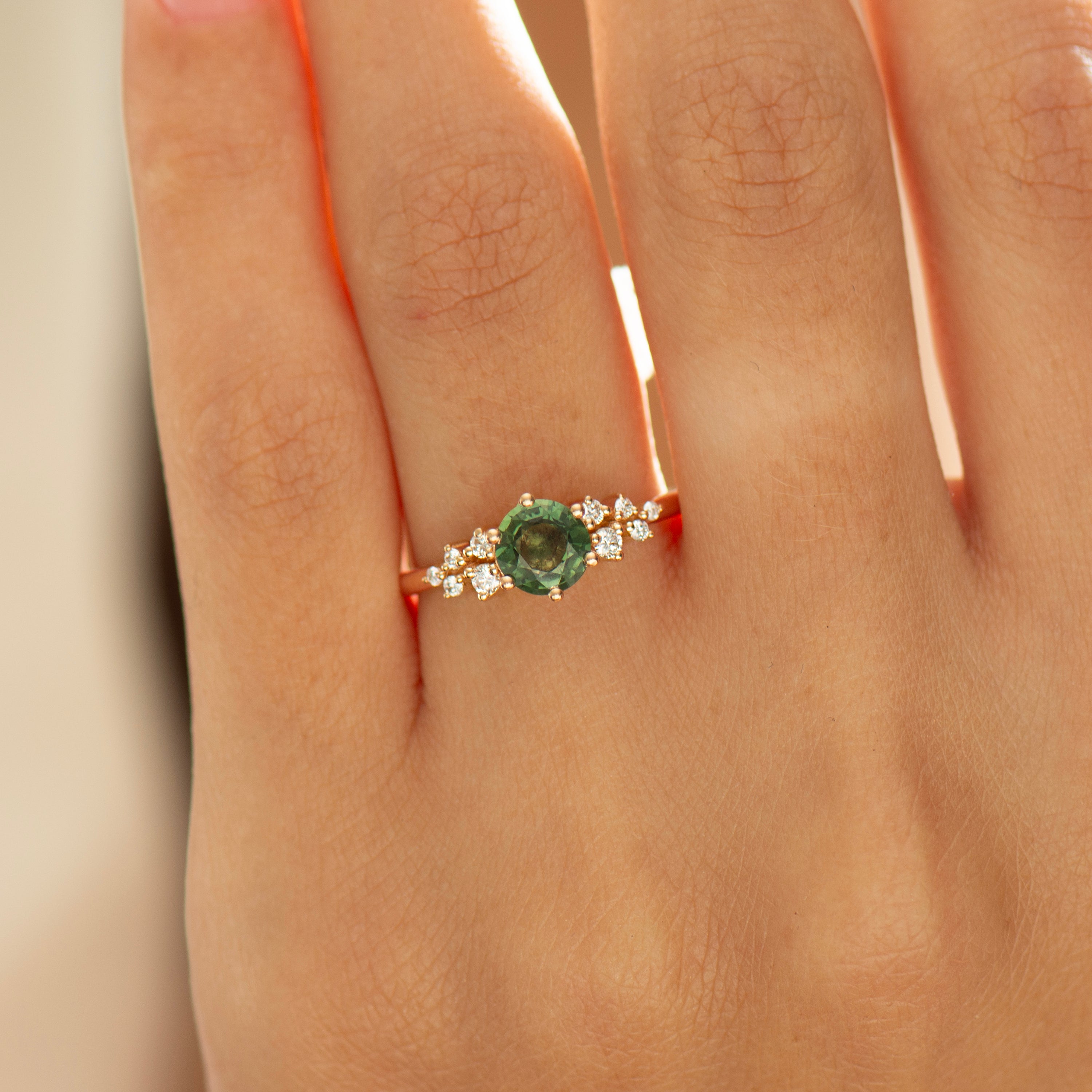 Bloom Forest Green Cluster Ring