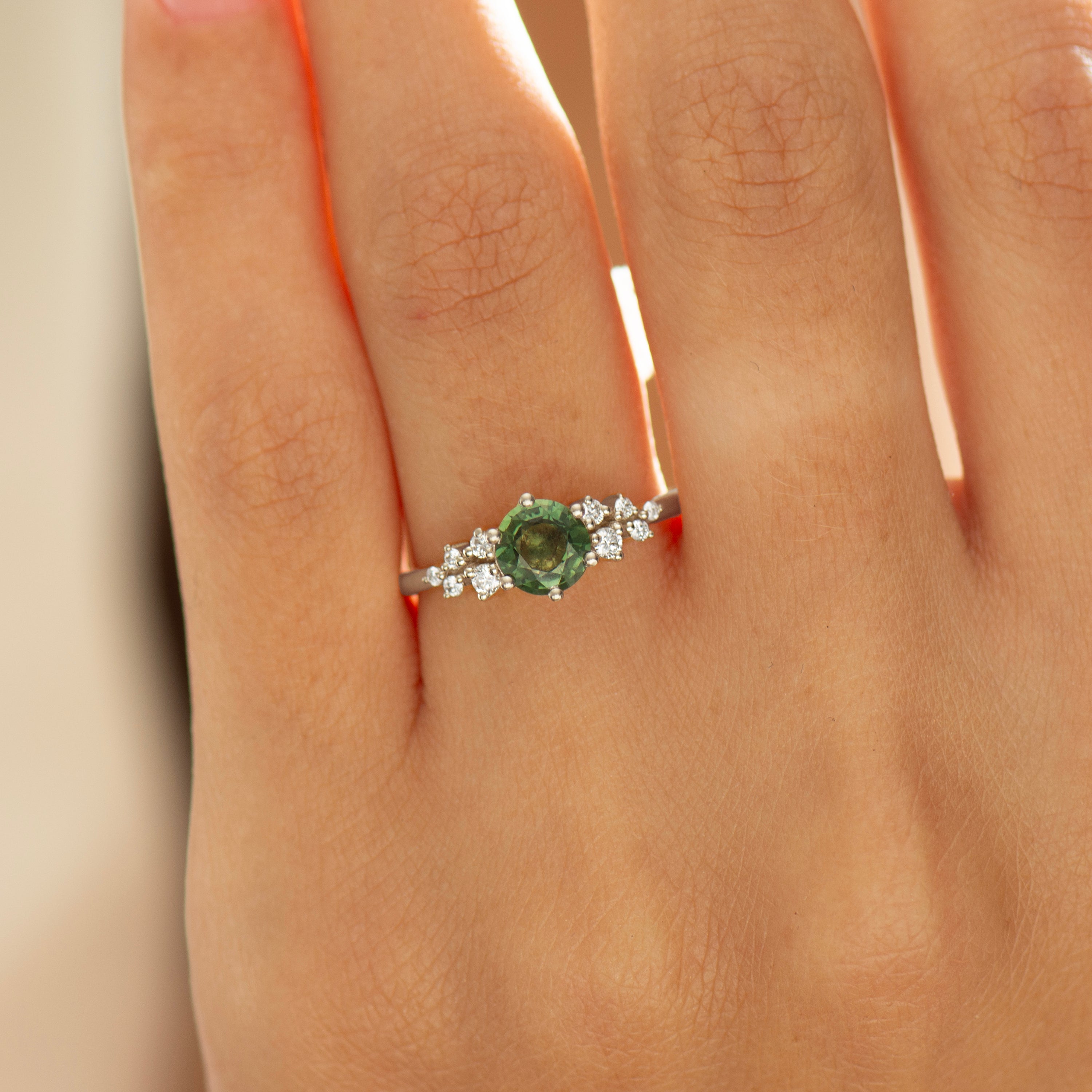 Bloom Forest Green Cluster Ring