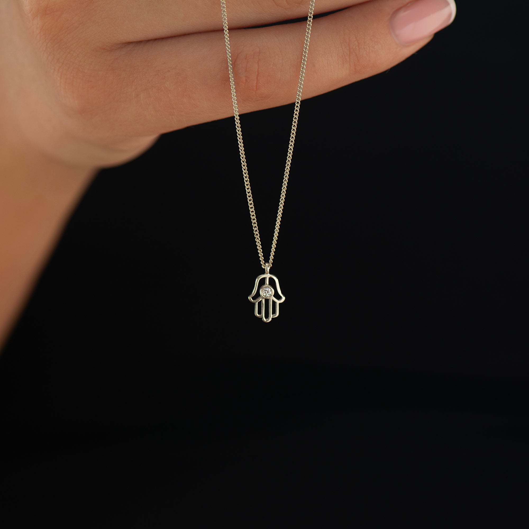 Hamsa Diamond Necklace