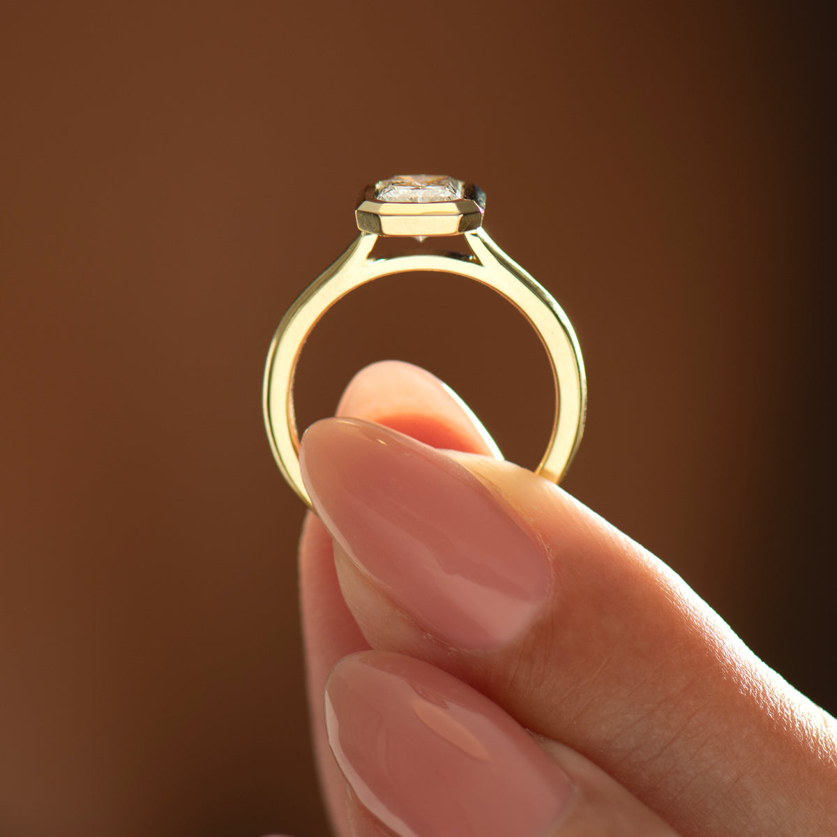 Elongated Radiant Cut Diamond Ring