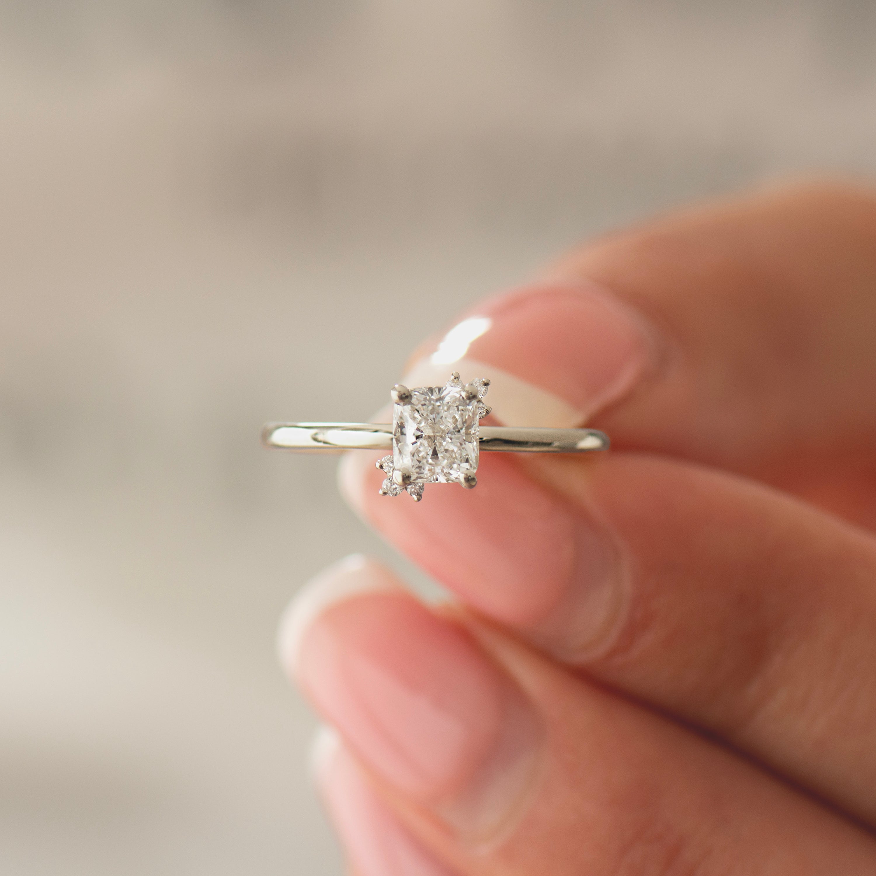 The Floral Cushion Ring