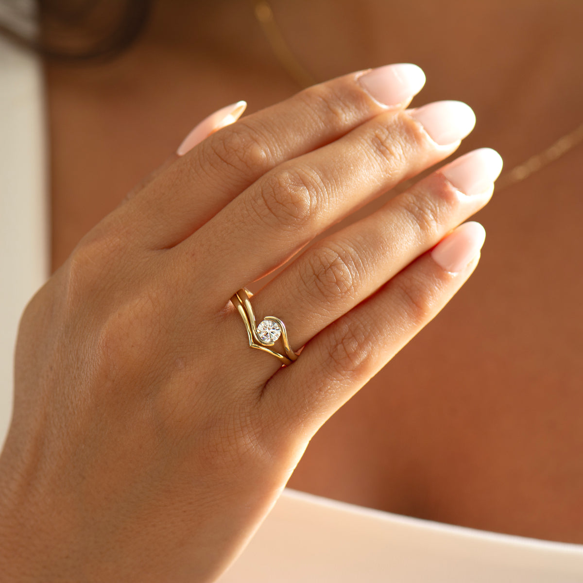 Bypass Engagement Ring Set