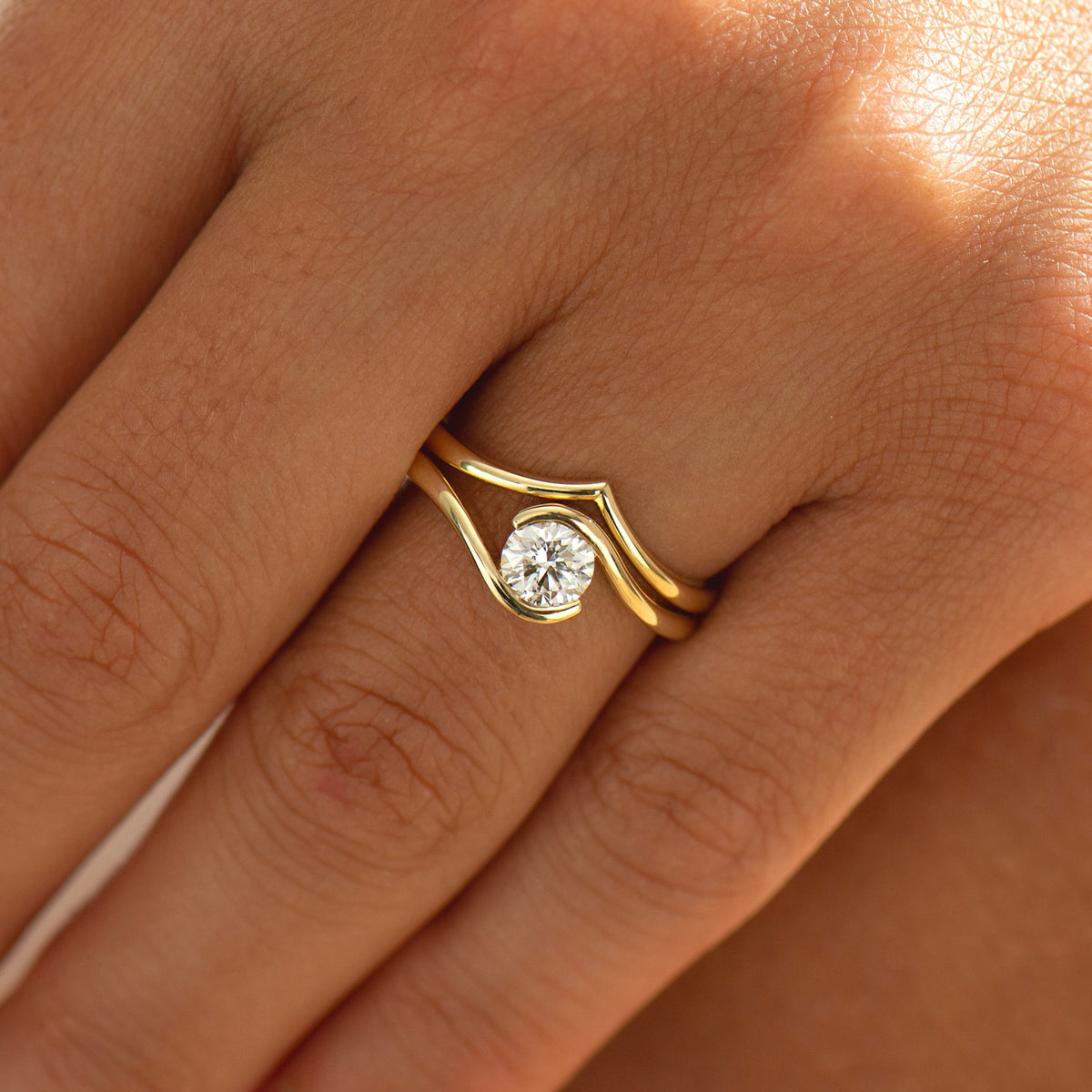 Bypass Engagement Ring Set