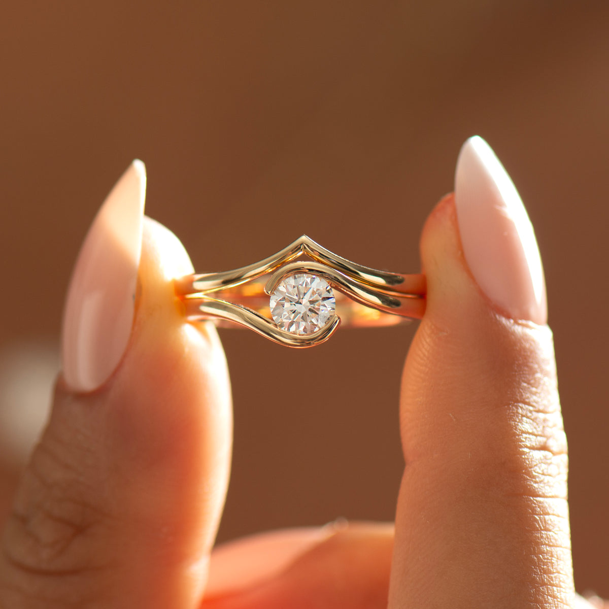 Bypass Engagement Ring Set
