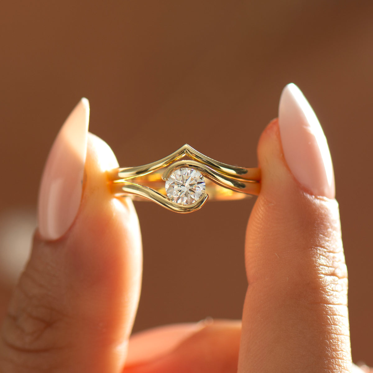 Bypass Engagement Ring Set