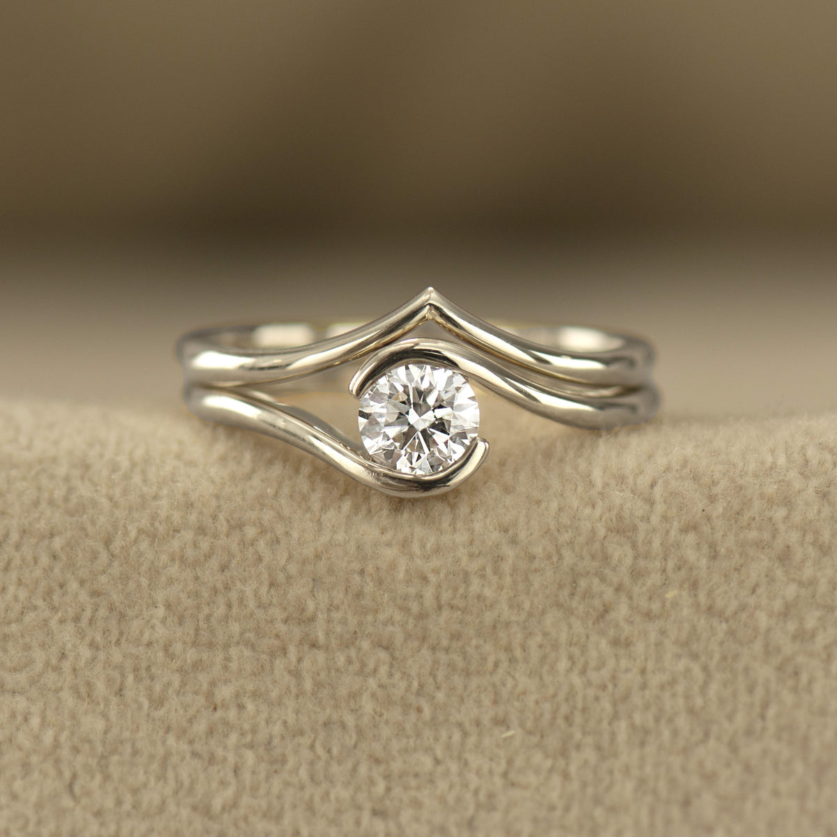 Bypass Engagement Ring Set